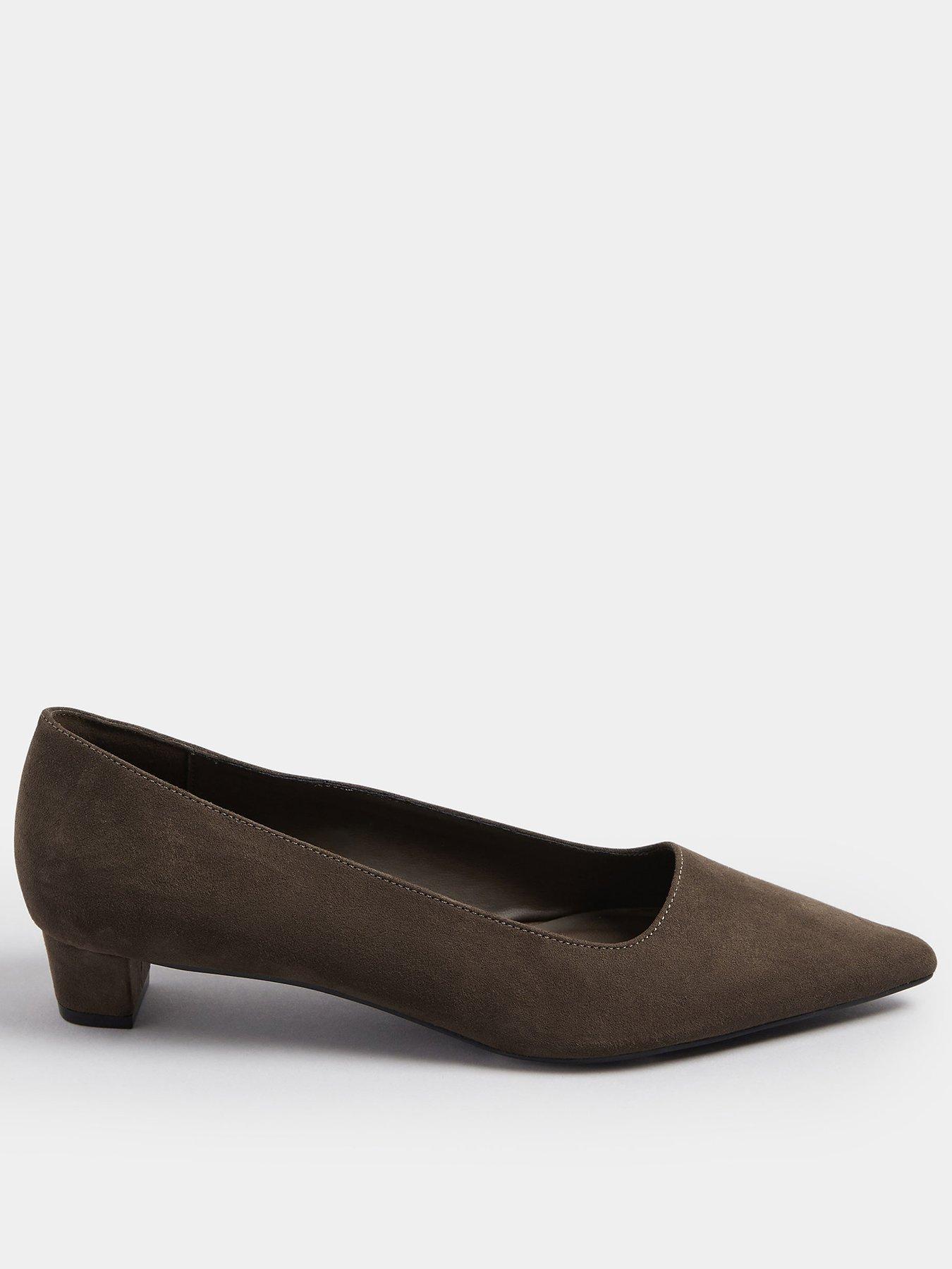 Long Tall Sally Point Block Court Heel - Brown