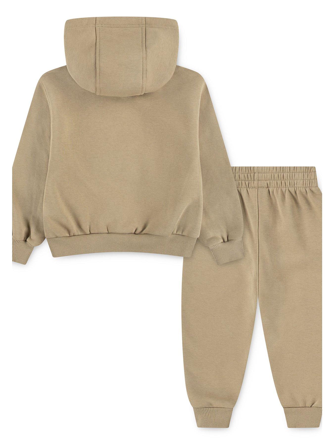 Image 2 of 4 of Nike Infant Boys Fleece Hoodie And Jogger Set - Beige