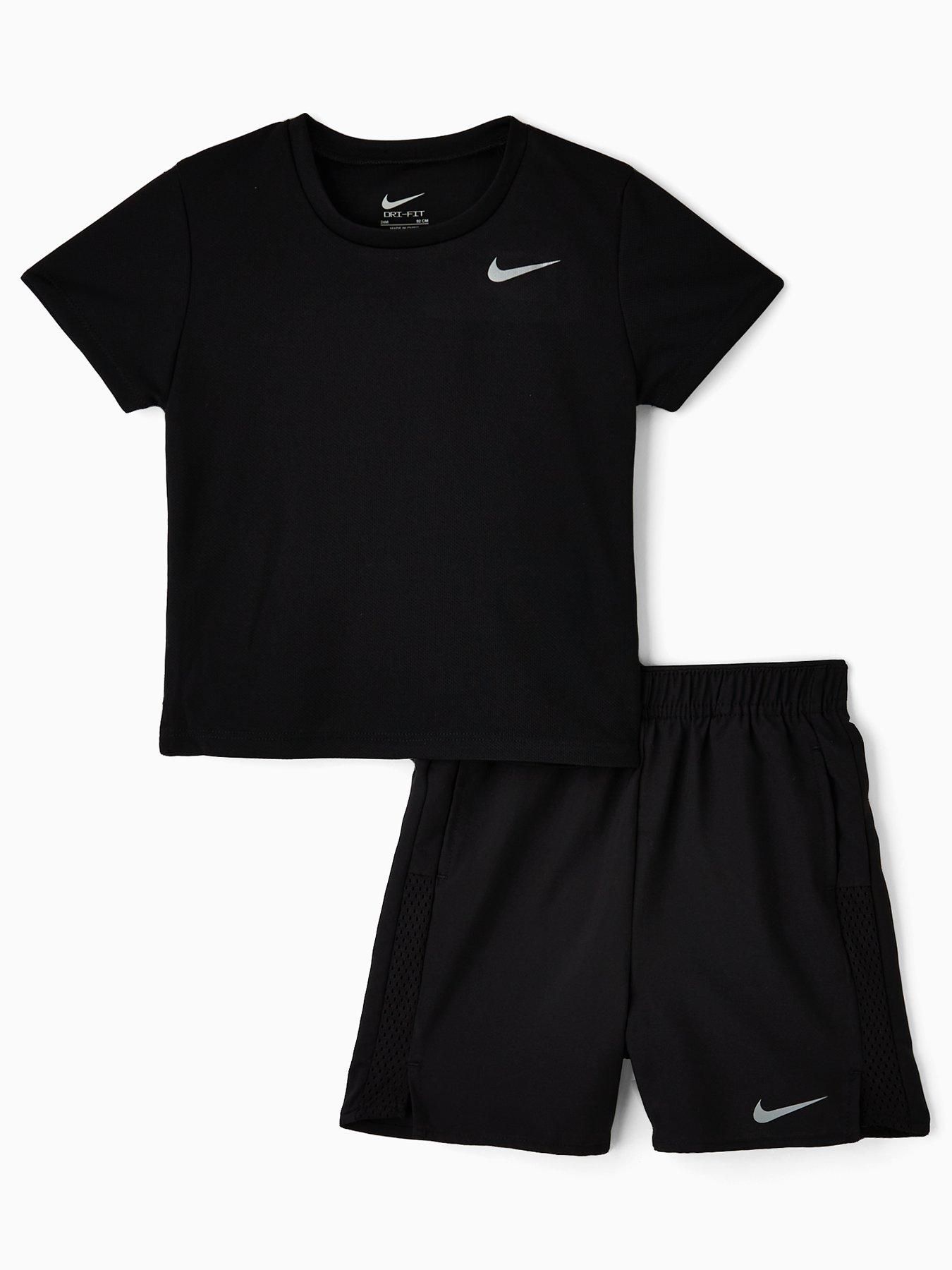 Nike Infant Boys Miler Challenger Short And T-Shirt Set - Black