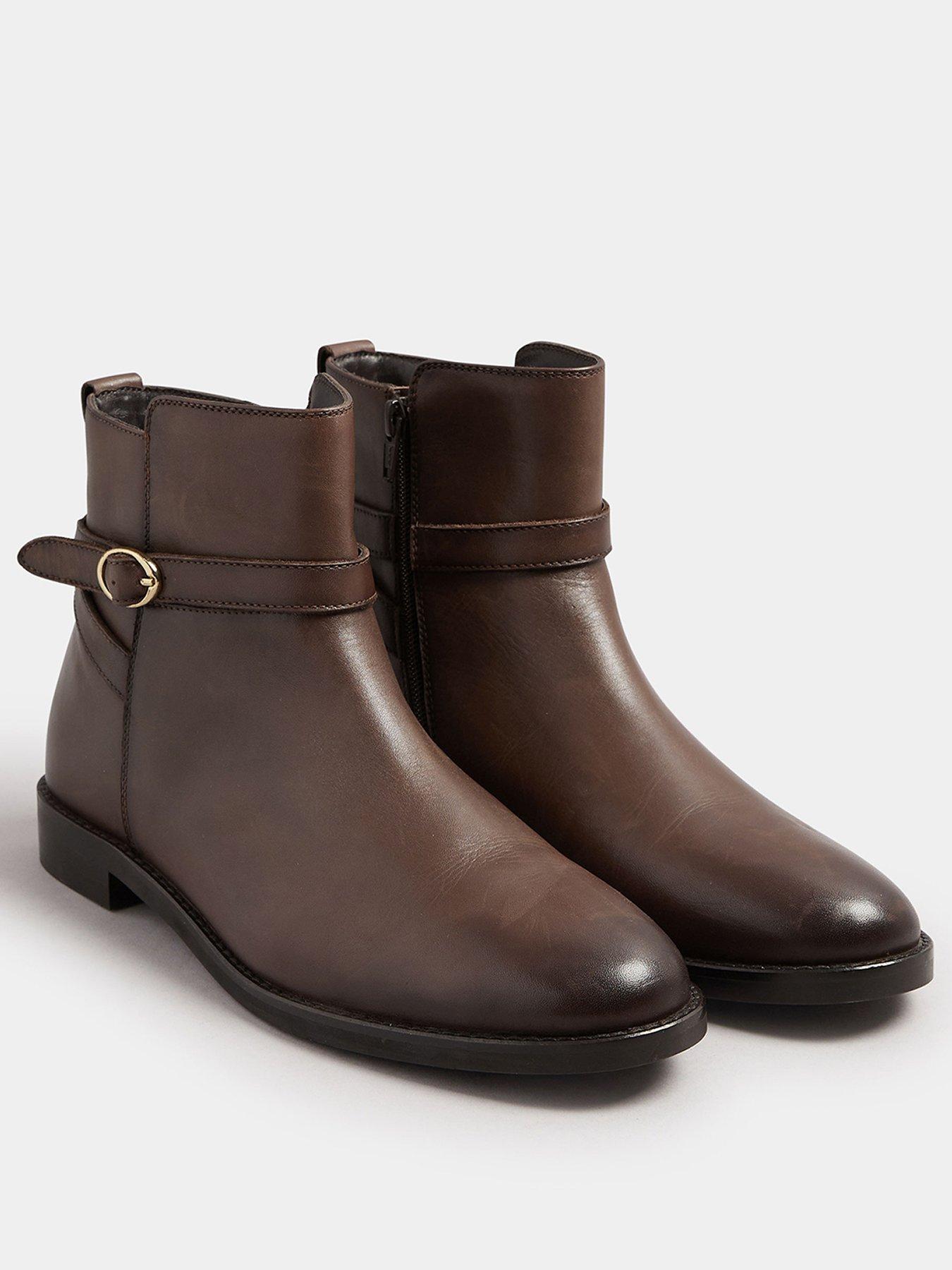 long-tall-sally-flat-leather-ankle-boot-brownstillFront