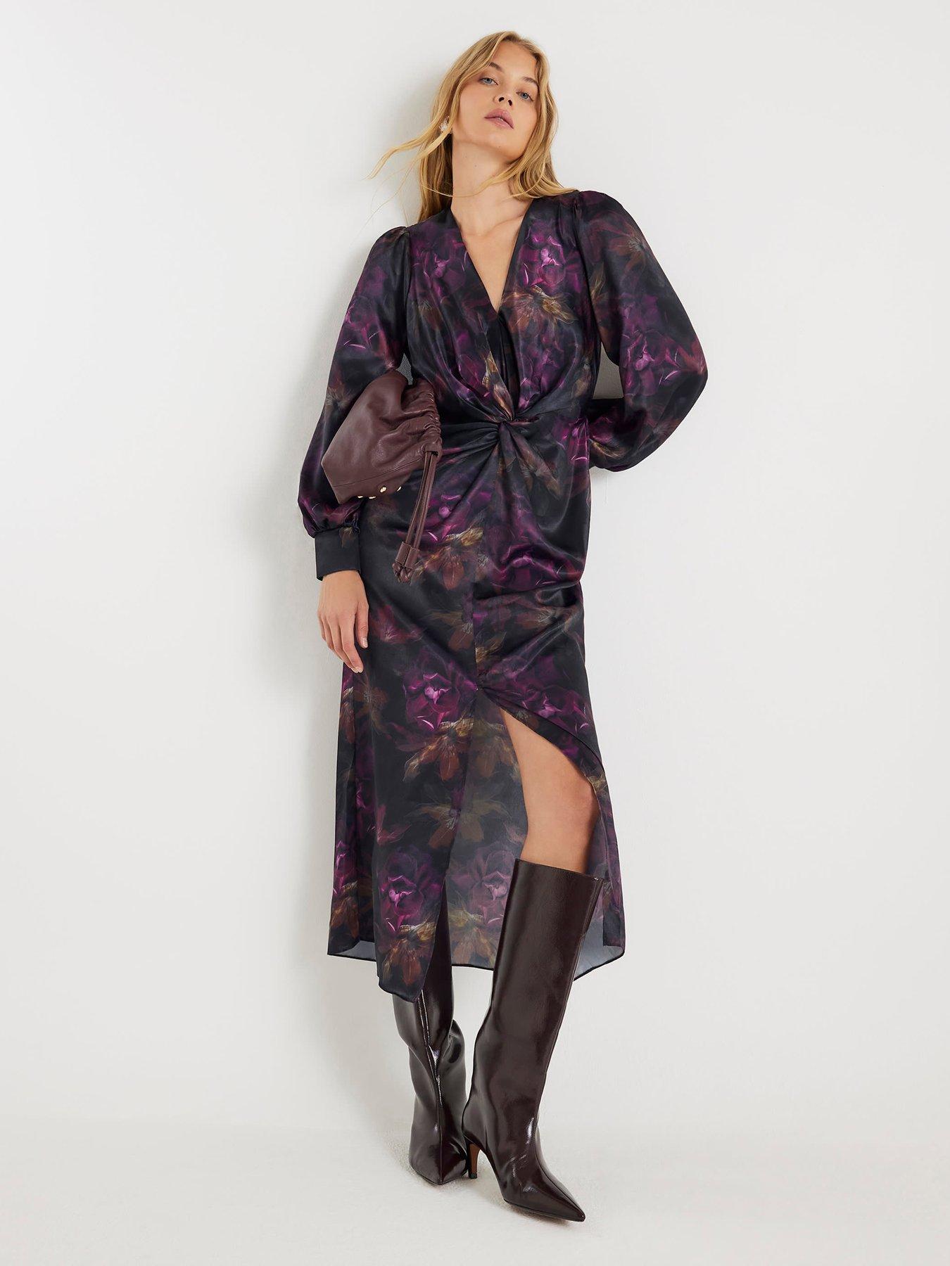 river-island-long-sleeve-twist-front-dress-redback