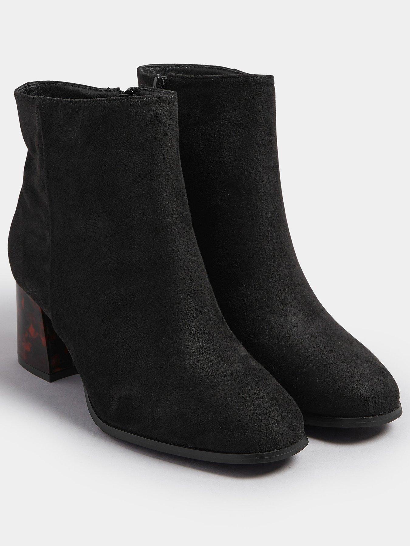 Image 2 of 4 of Yours Extra Wide Fit Tortoise Shell Block Heel Boot - Black