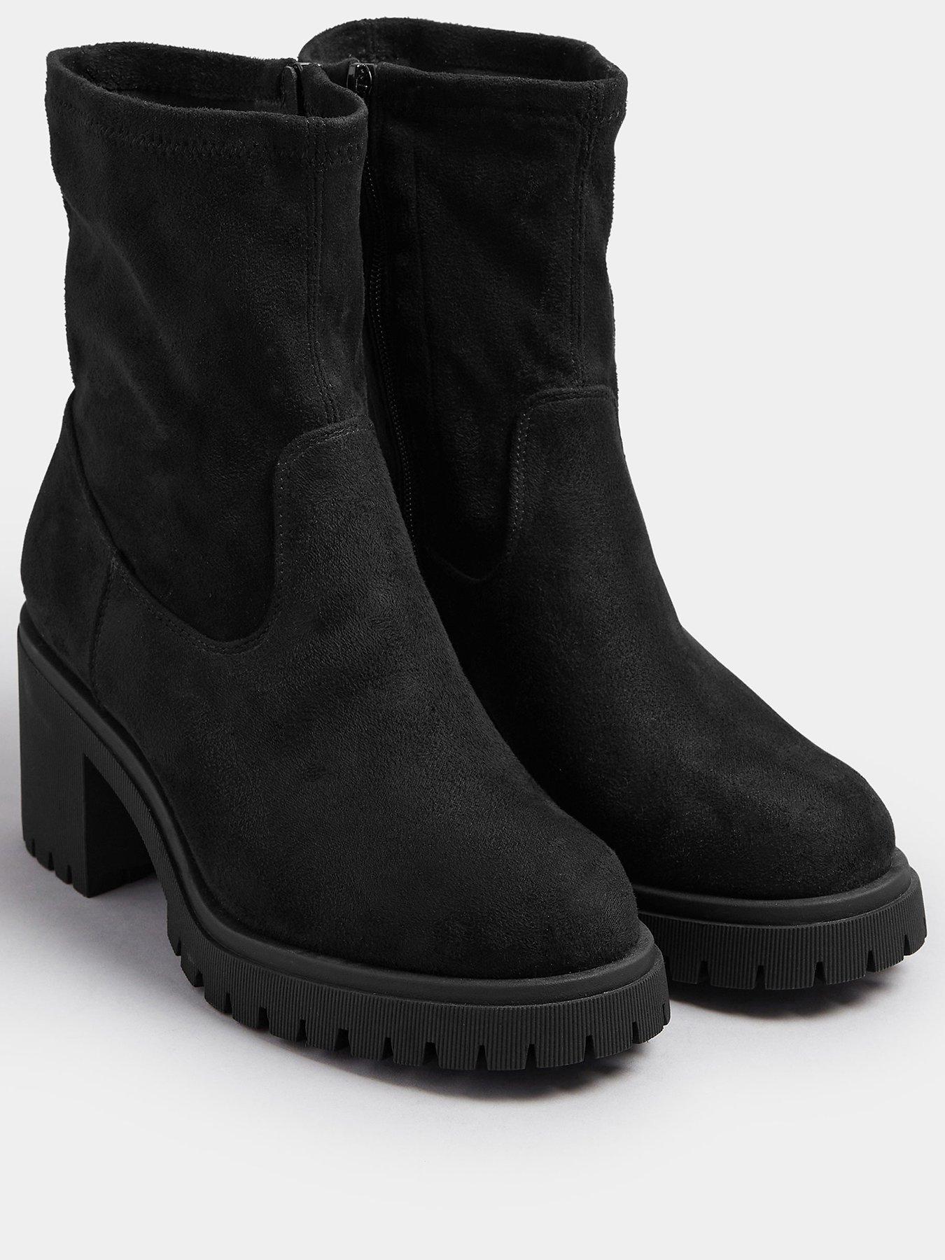 Image 2 of 4 of Yours Extra Wide Fit Stretch Sock Heel Boot - Black