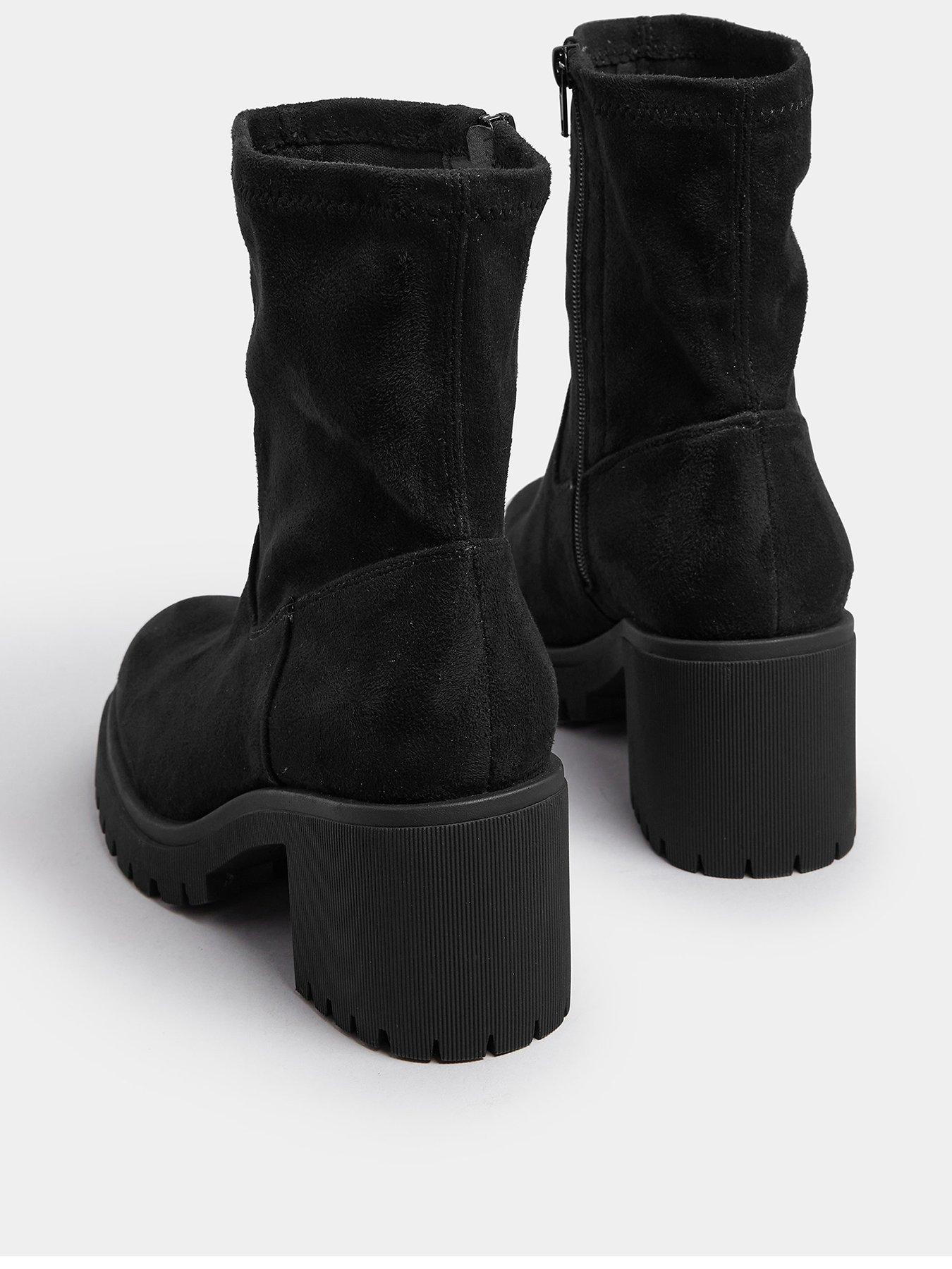 Image 3 of 4 of Yours Extra Wide Fit Stretch Sock Heel Boot - Black