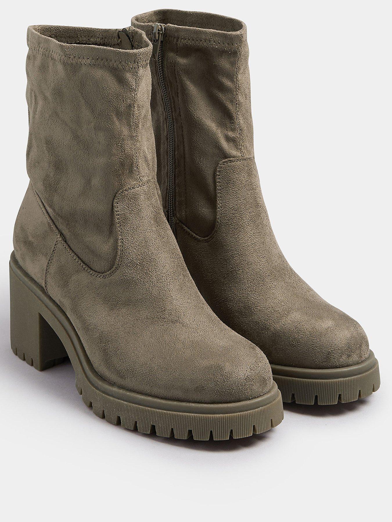 Image 2 of 4 of Yours Extra Wide Fit Stretch Sock Heel Boot - Brown