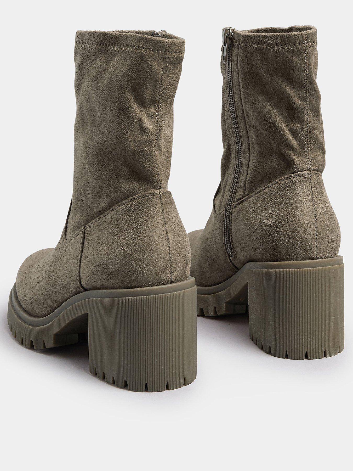 Image 3 of 4 of Yours Extra Wide Fit Stretch Sock Heel Boot - Brown