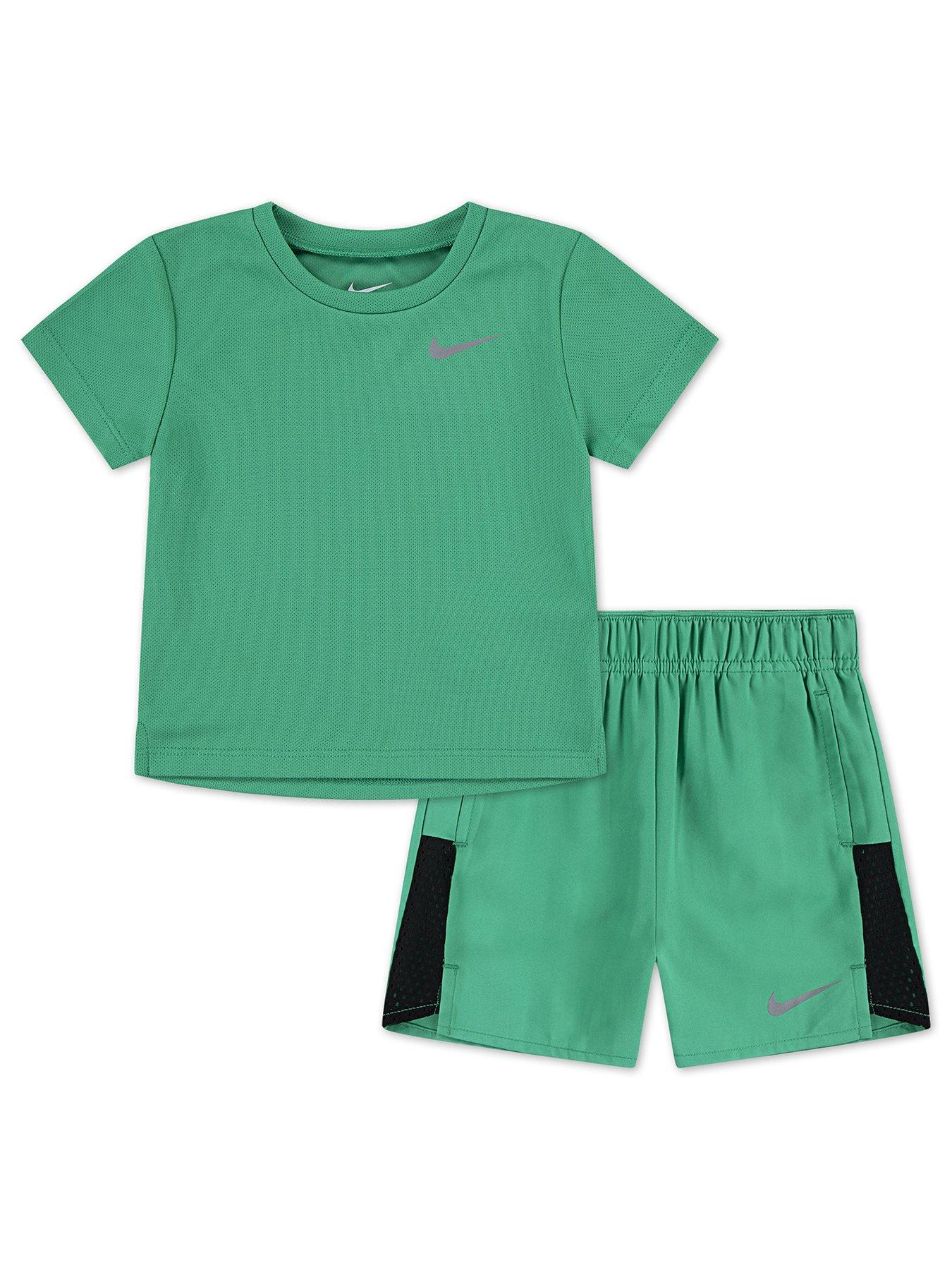 Nike Infant Boys Miler Challenger Short And T-Shirt Set - Green