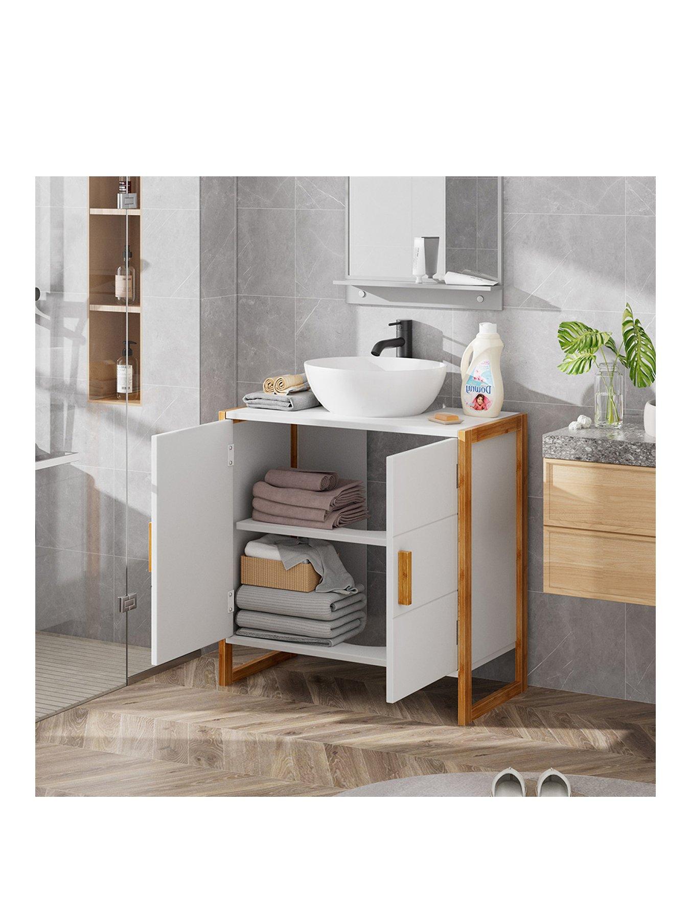 living-and-home-60x30x60cm-dual-door-under-sink-cabinet-bamboo-framedstillFront