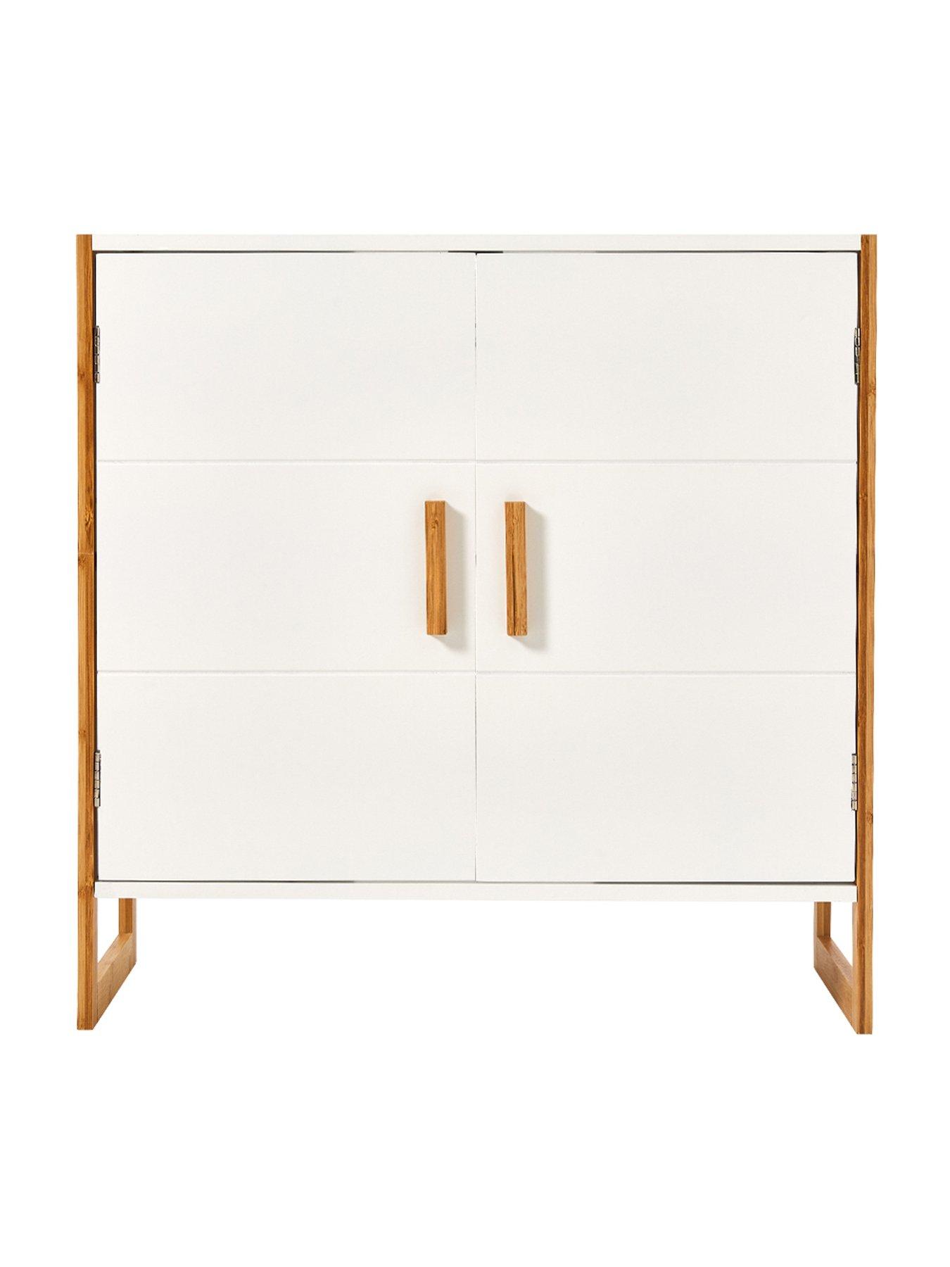 living-and-home-60x30x60cm-dual-door-under-sink-cabinet-bamboo-framedback