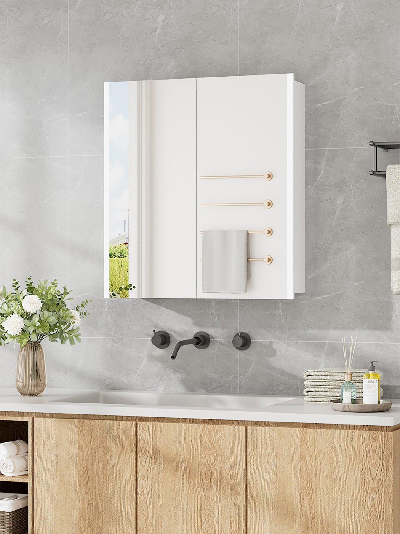 Living And Home Led Mirrored Bathroom Cabinet 650 X 600 Mm in One Colour