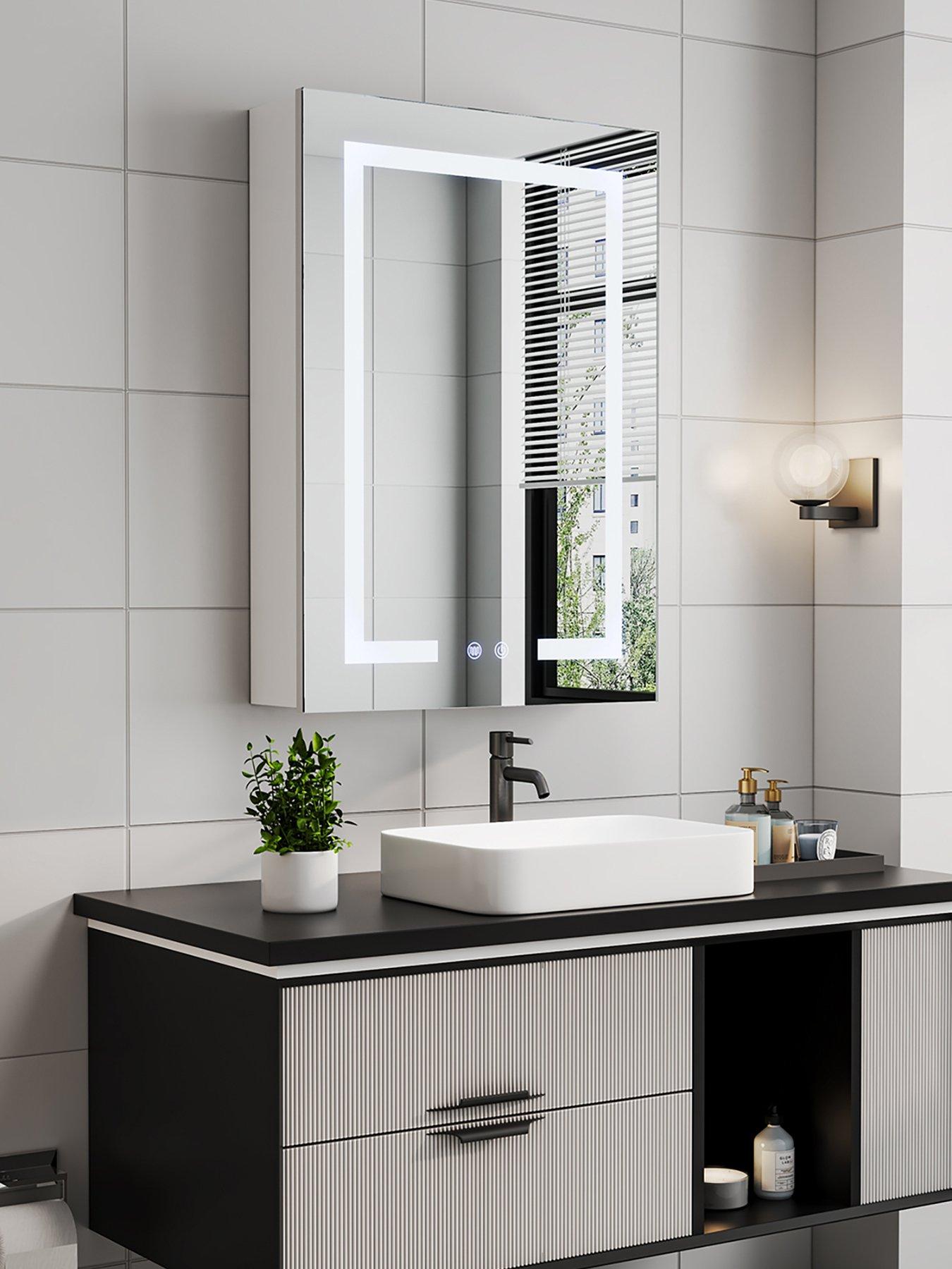 living-and-home-1-door-led-illuminated-anti-fog-mirrored-bathroom-cabinet-with-touch-sensor-shaver-socket-60x45cm