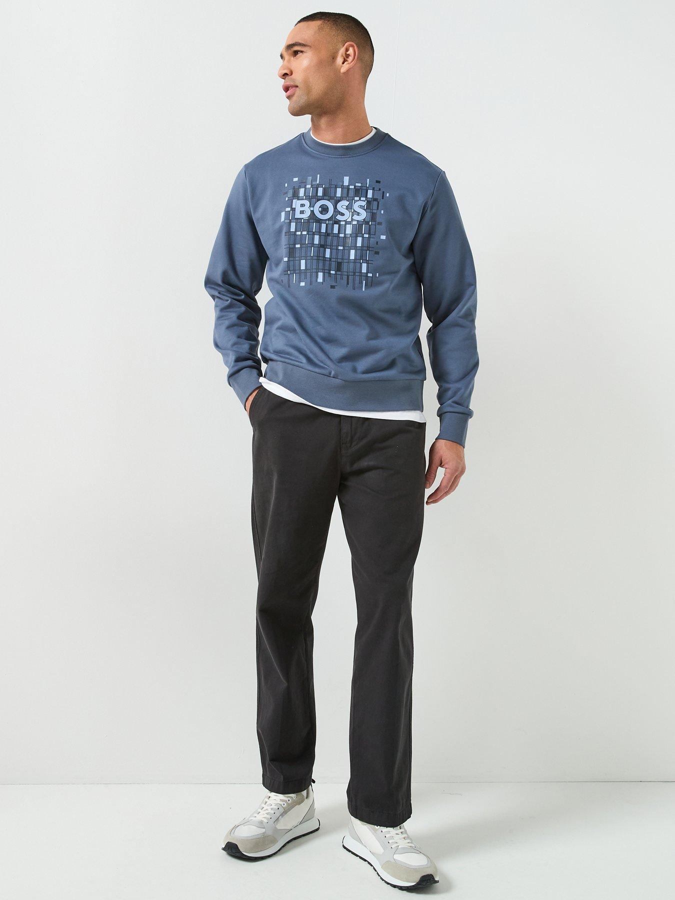 Image 3 of 5 of BOSS C-Soleri Graphic Logo Crew Sweater - Blue
