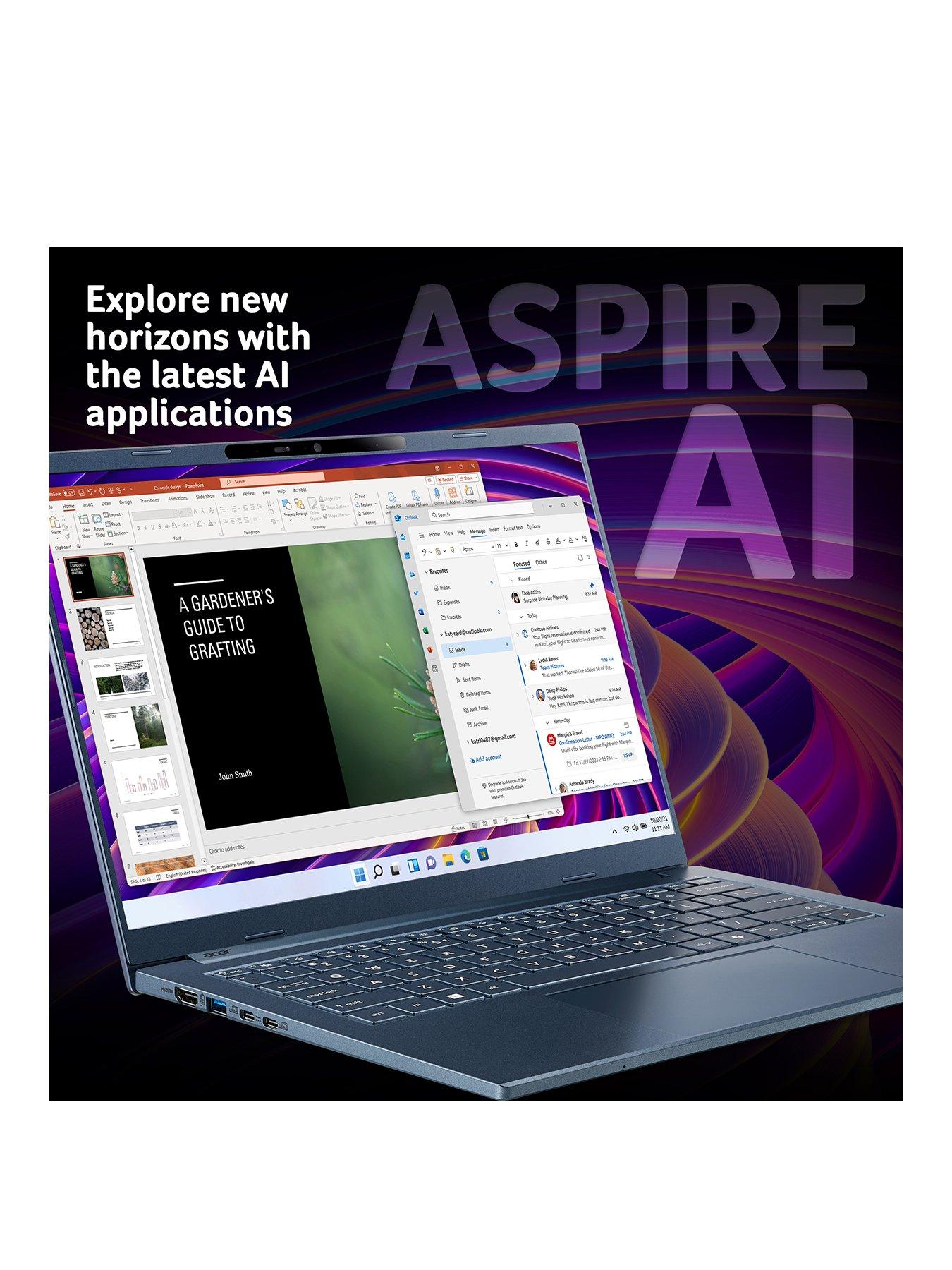 Image 2 of 8 of Acer Aspire 14 AI - Copilot+ PC - Snapdragon X - 16GB RAM - 1TB SSD - 14in