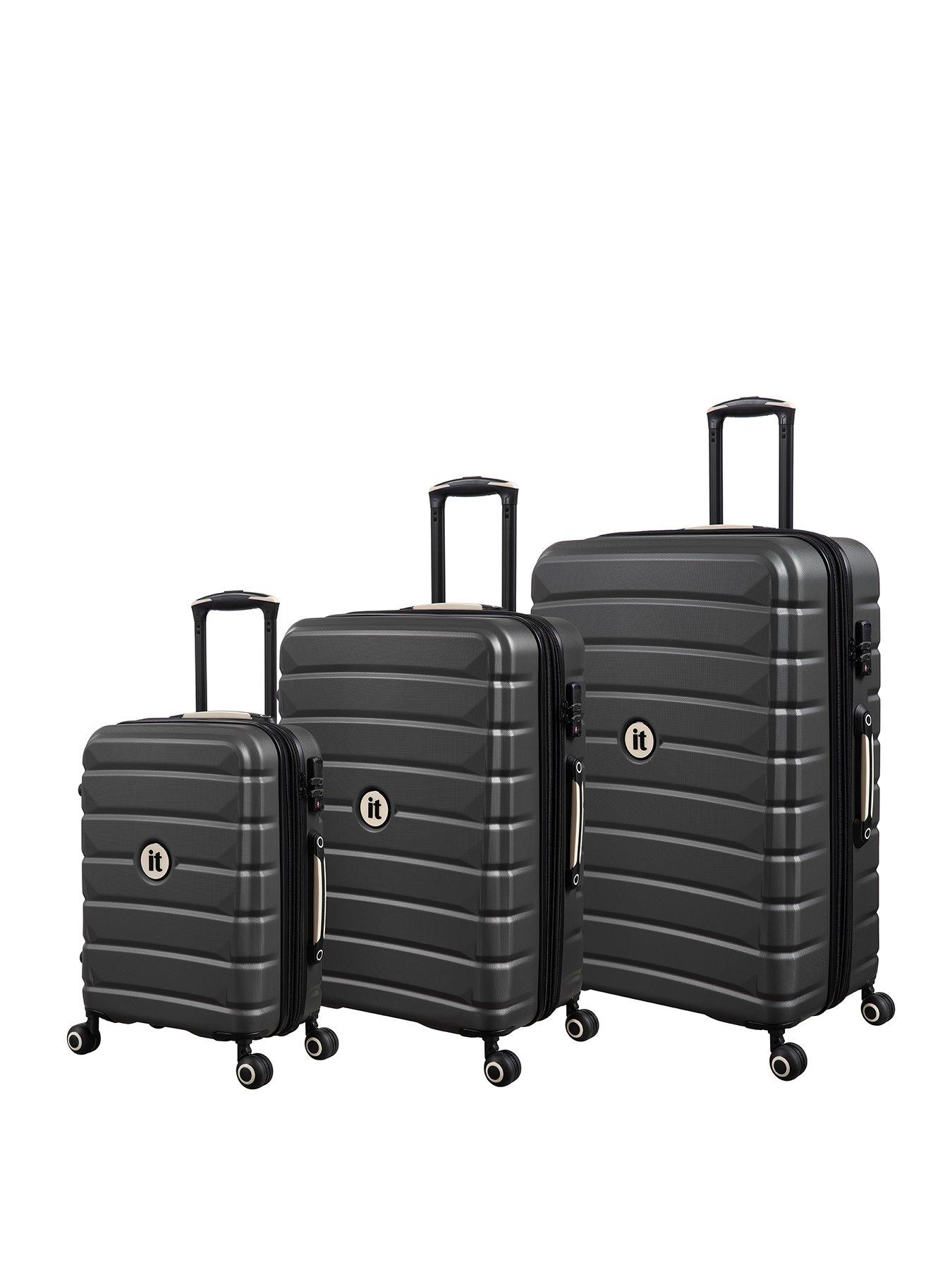 Image 1 of 7 of it Luggage Divert Charcoal 3pc Suitcase Set