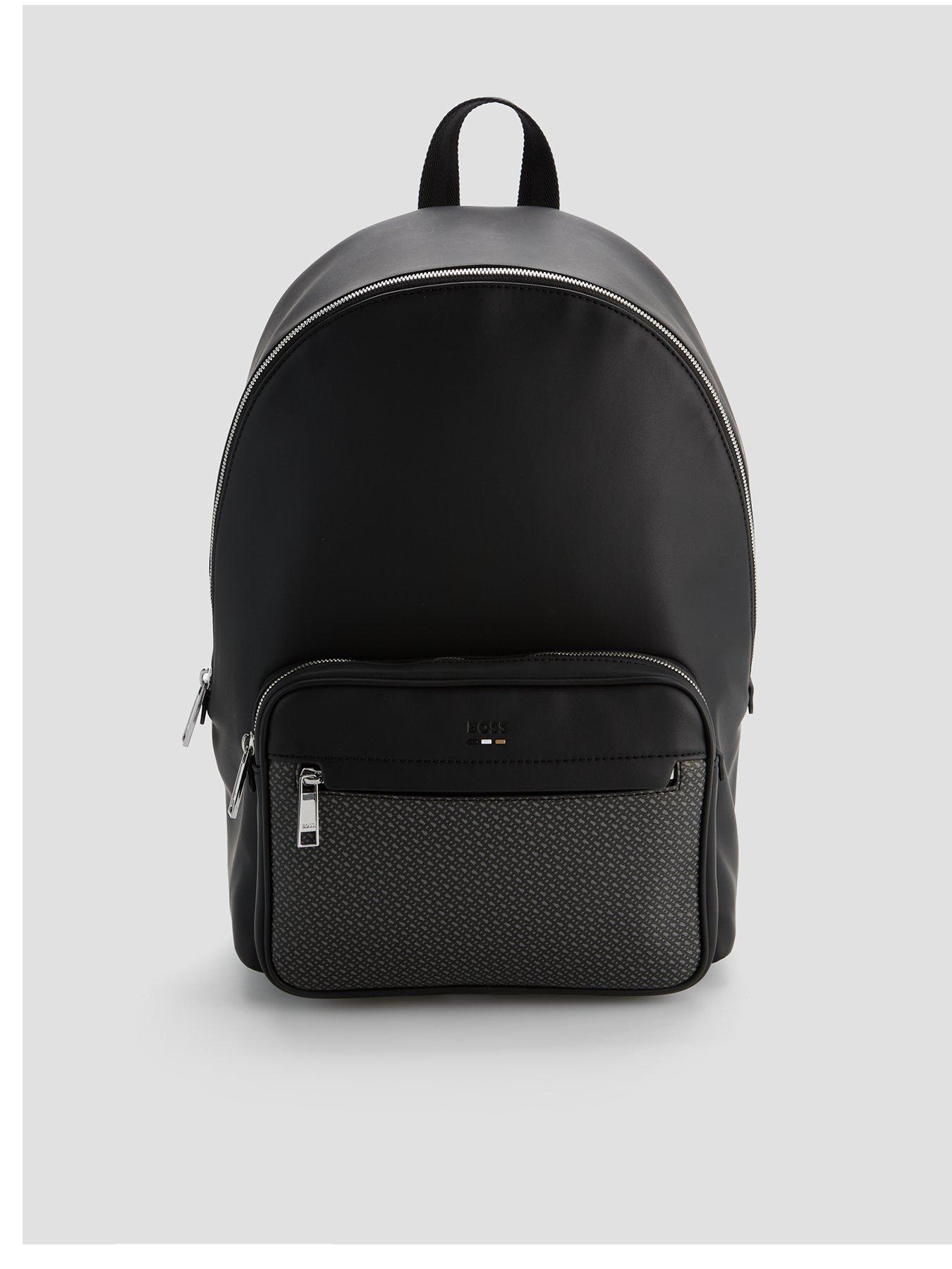 BOSS Boss Ray Monogram Pu Backpack - Black