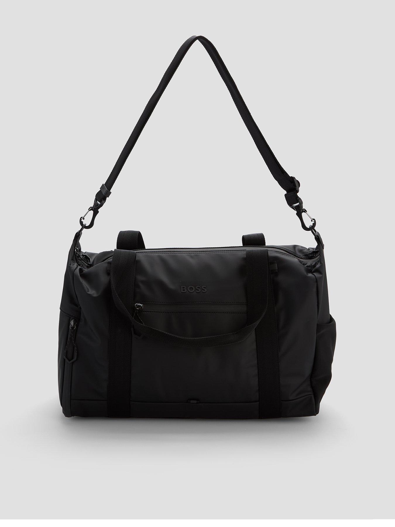 boss-stenson-coated-holdall-bag-blackfront