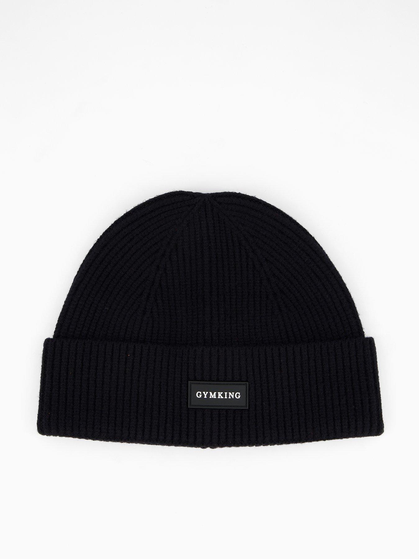 Gym King Women's Rubber Badge Beanie - Black