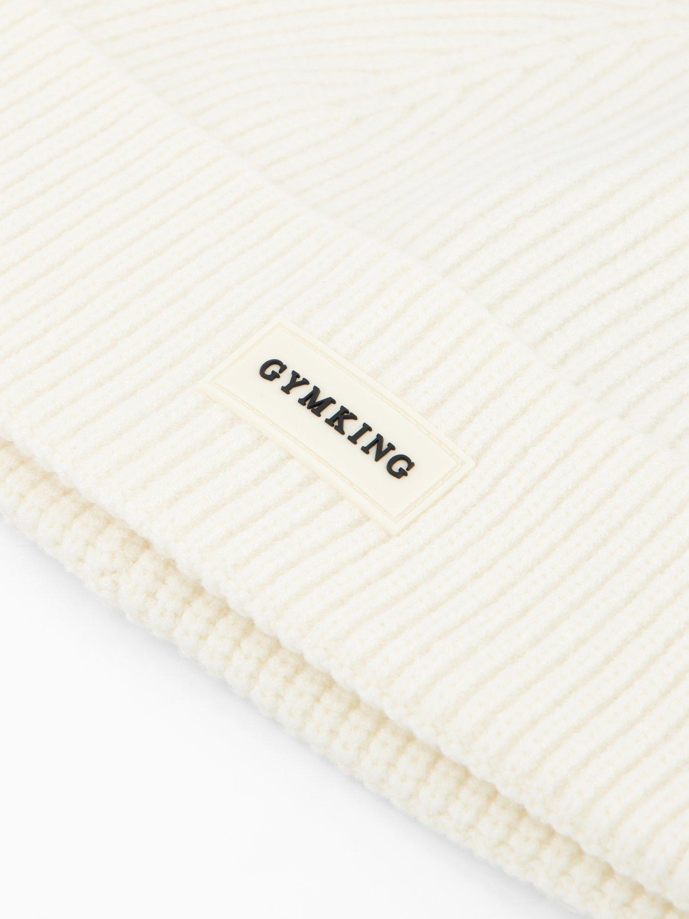 gym-king-womens-rubber-badge-beanie-creamoutfit