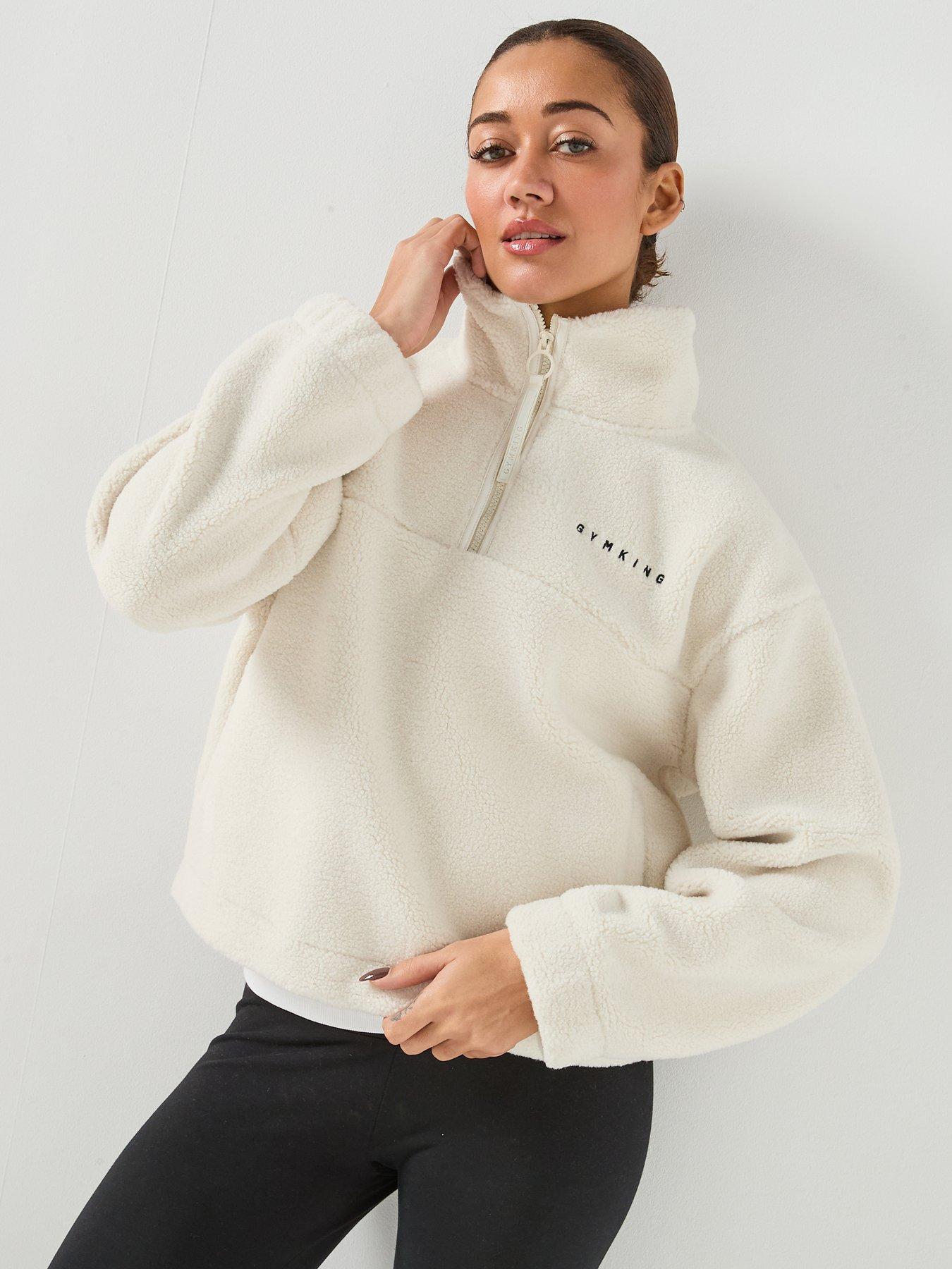 gym-king-womens-linear-borg-14-zip-fleece-cream