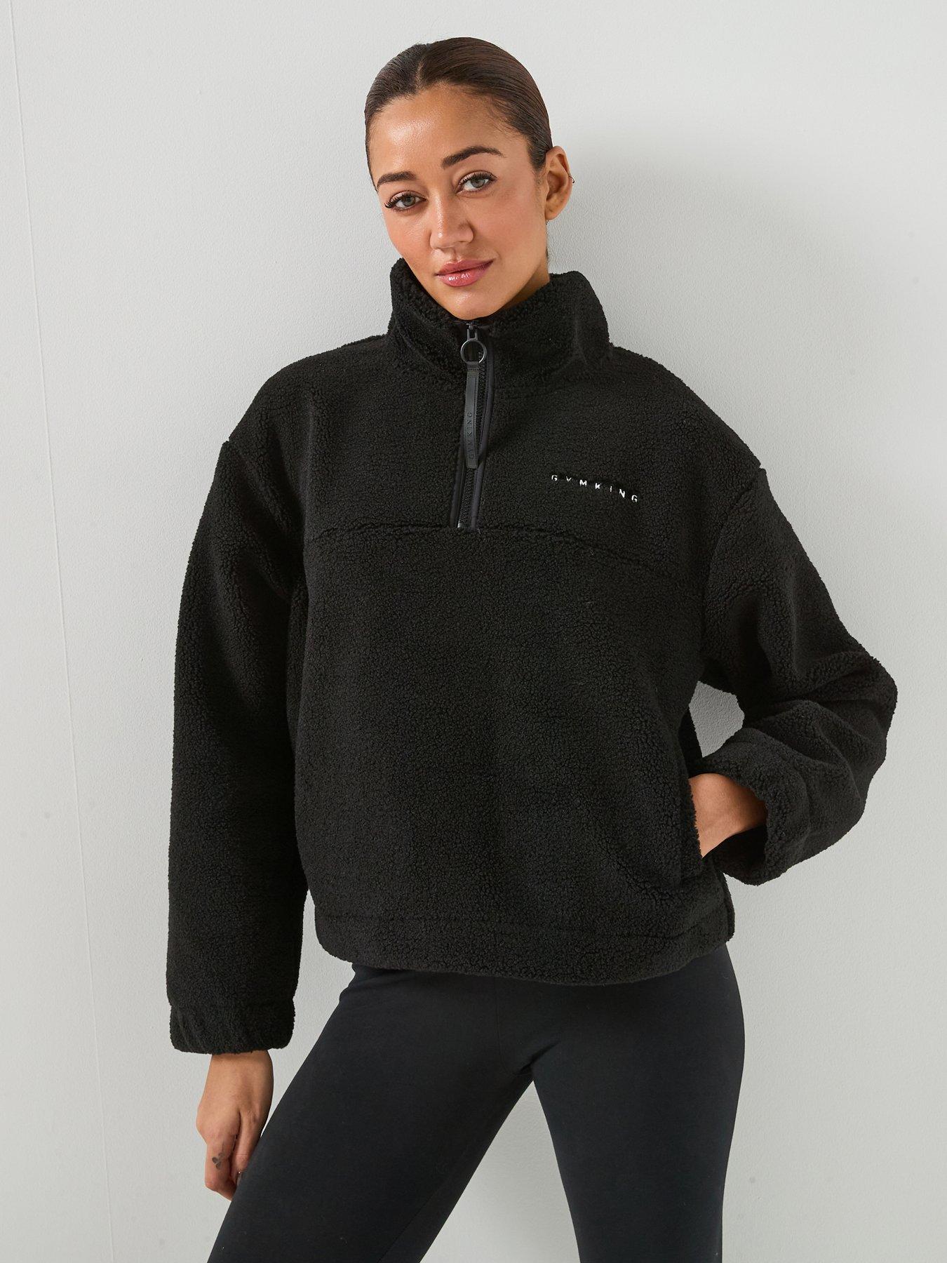 gym-king-womens-linear-borg-14-zip-fleece-black
