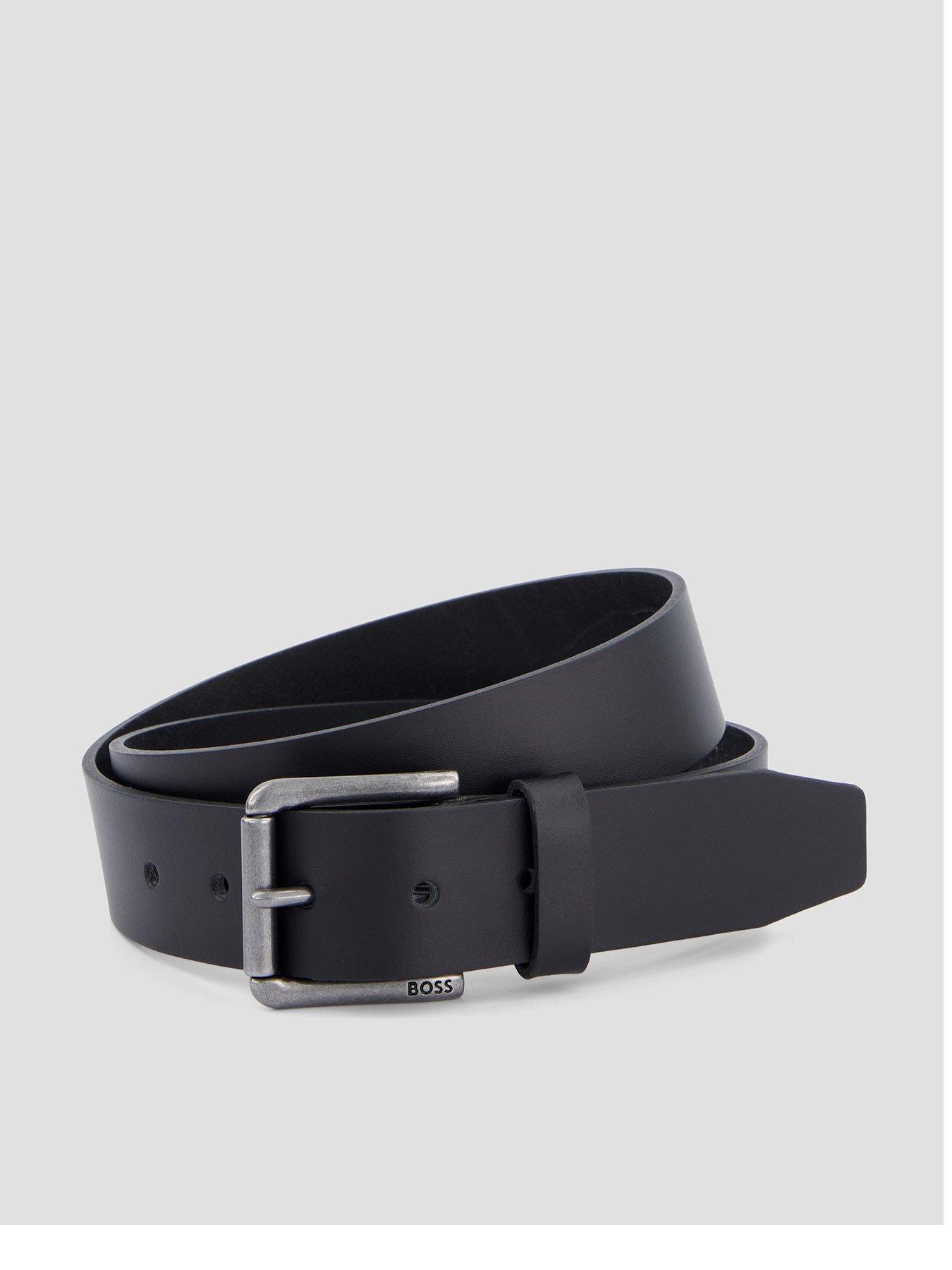 BOSS Joris Metal Buckle Leather Belt - Black