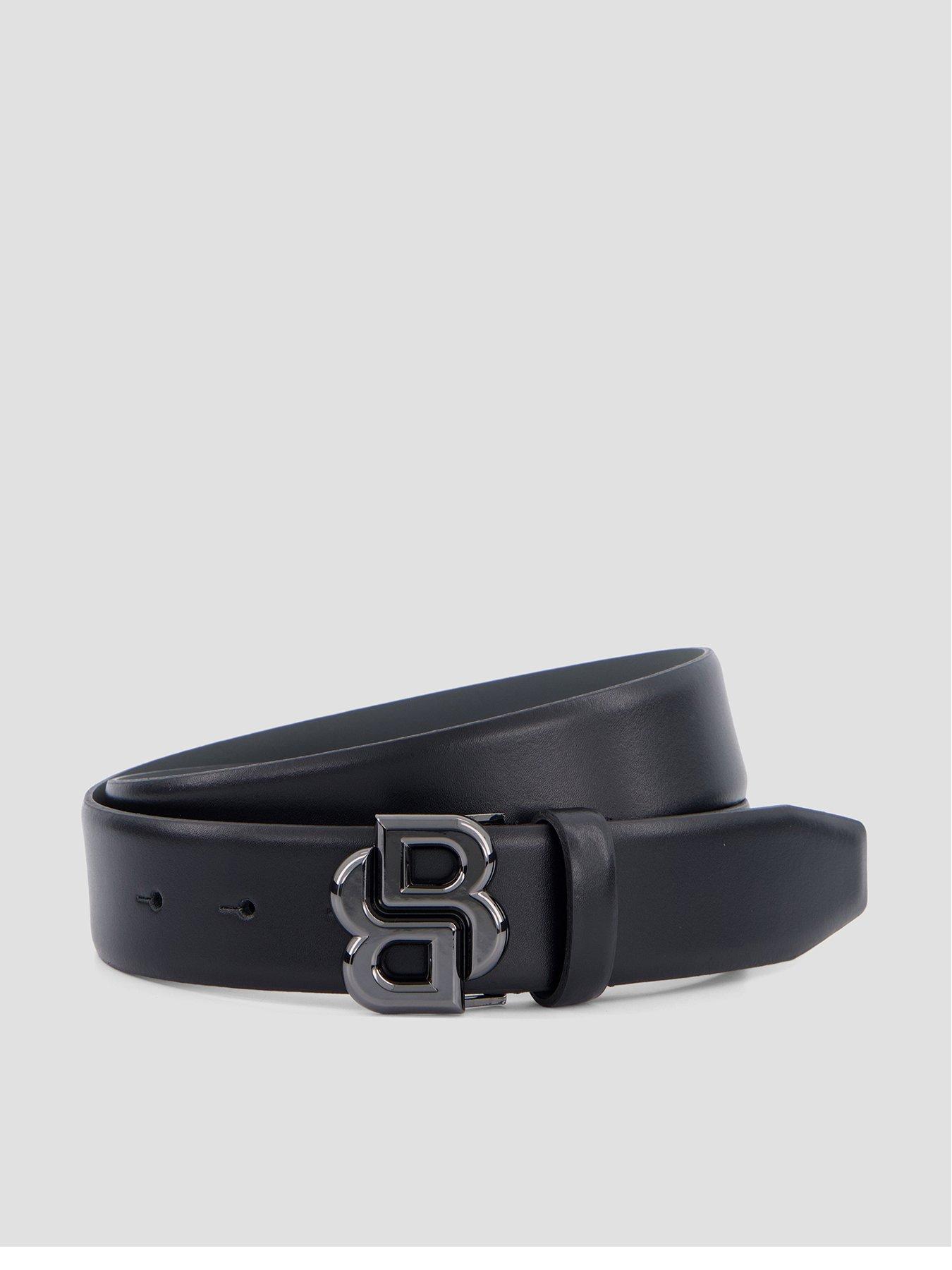 BOSS Boss Icon-g Bb Plaque Leather Belt - Black