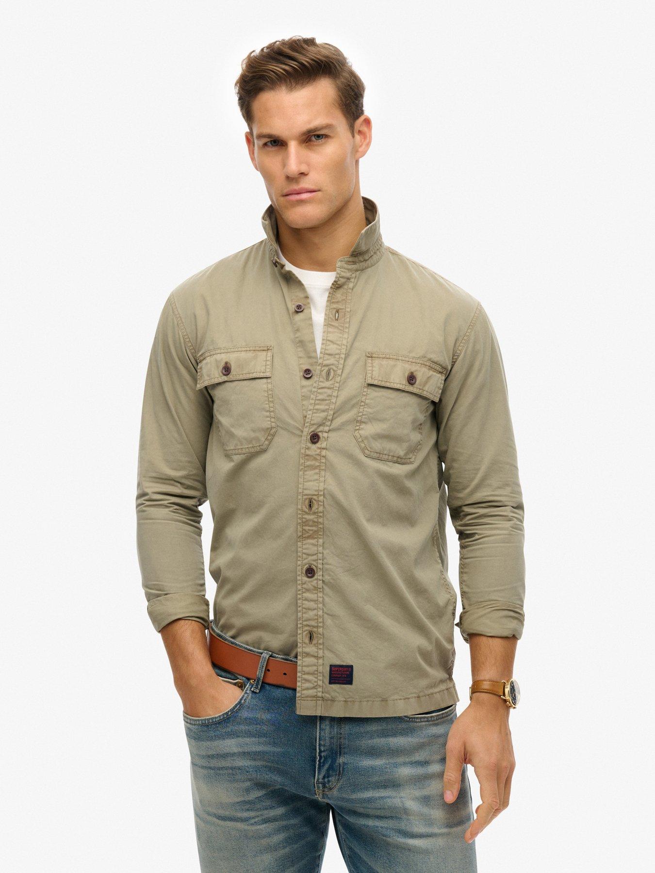 Superdry Military Long Sleeve Shirt - Khaki