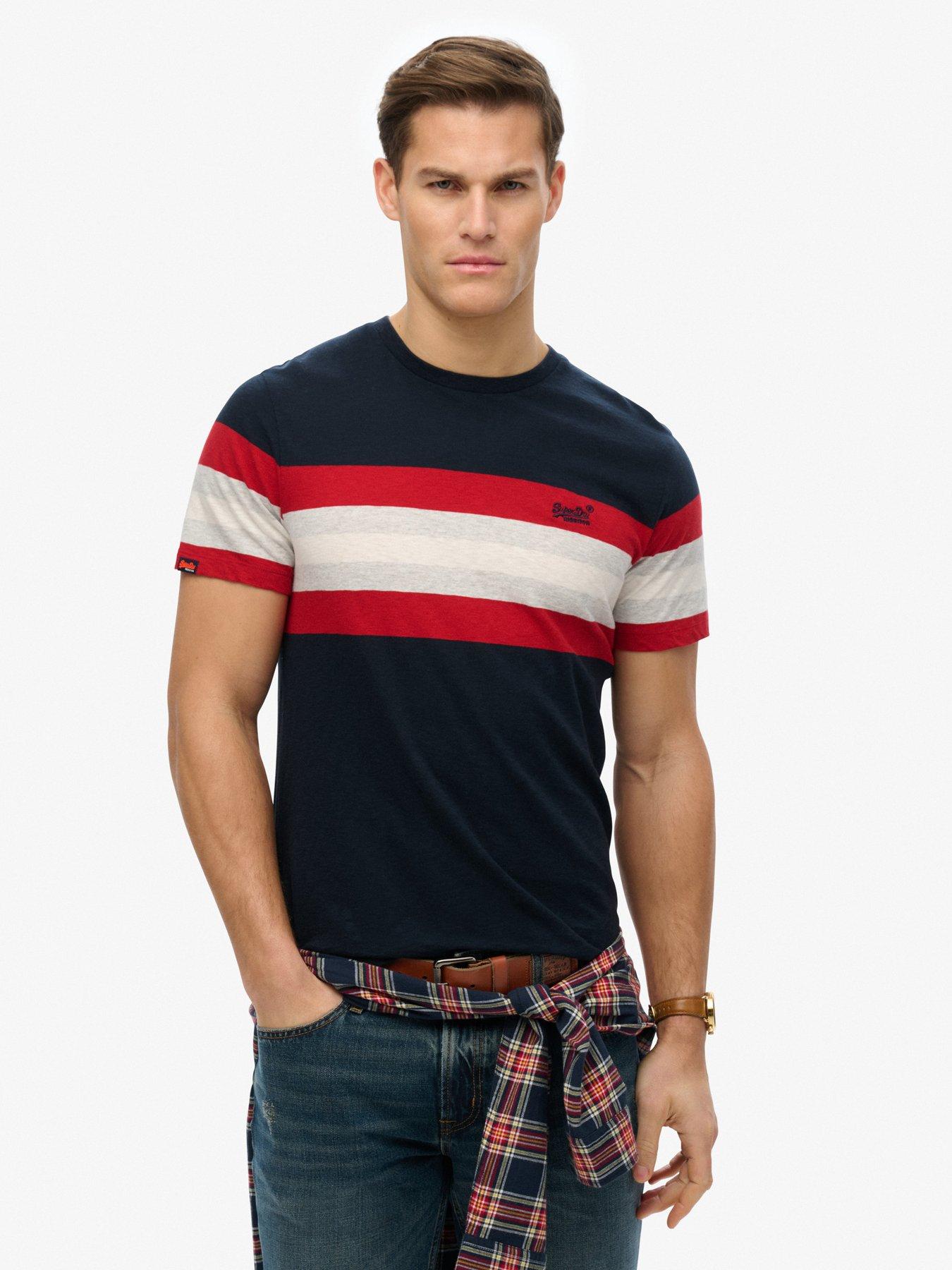 Superdry Essential 3 Stripe T-shirt - Navy