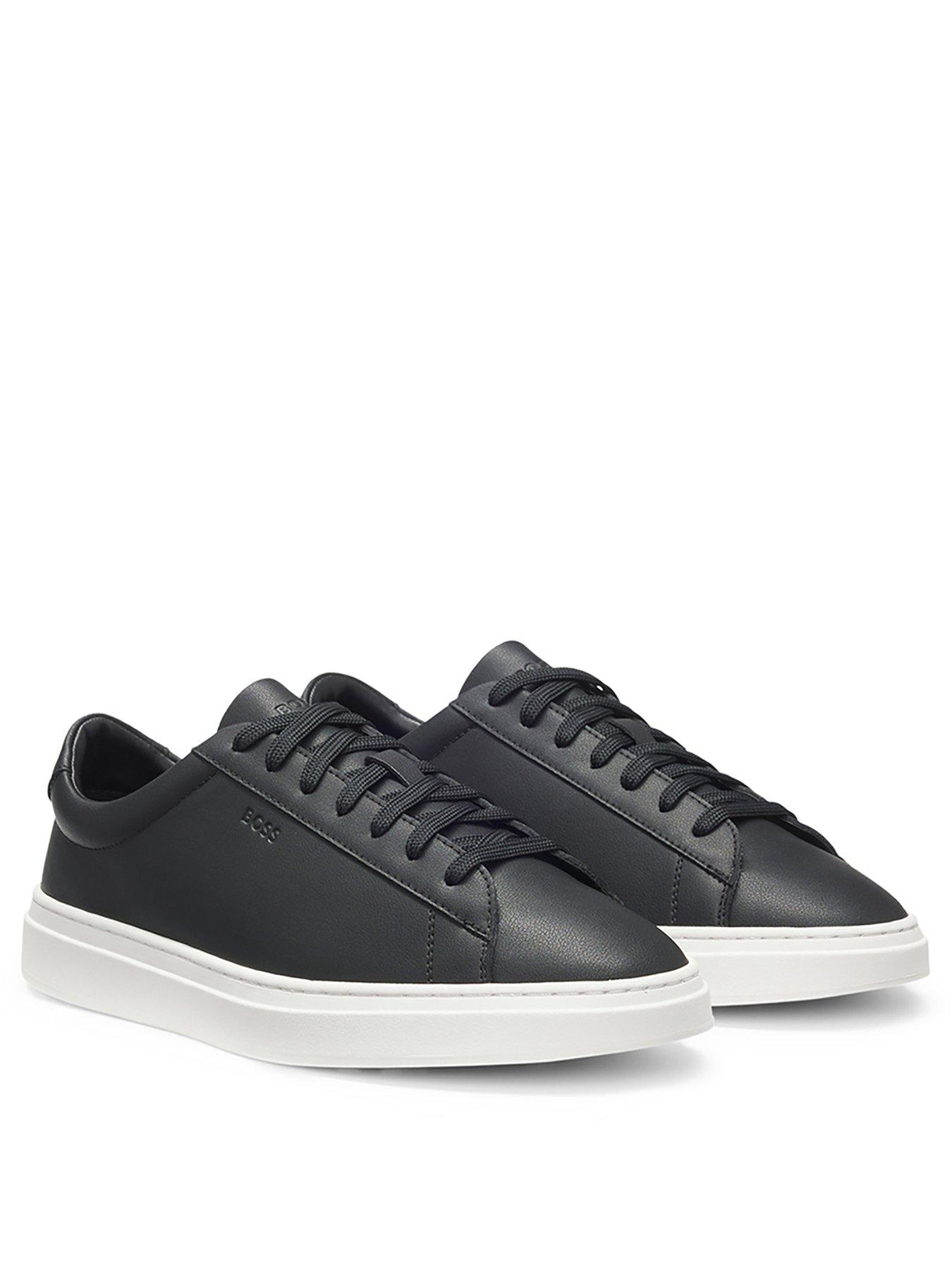 Image 2 of 7 of BOSS Kieran Tenn Leather Trainers - Black