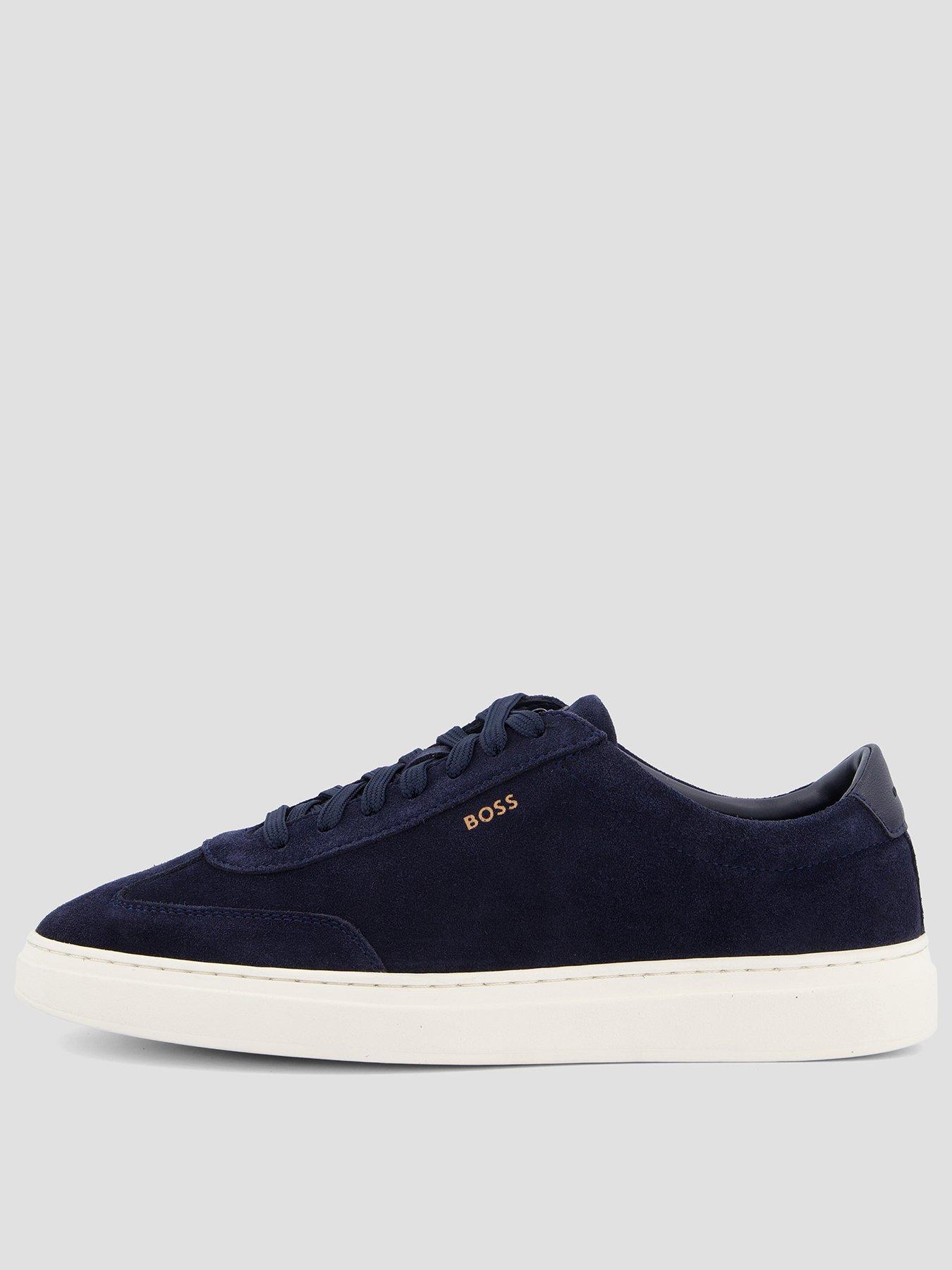 Image 1 of 7 of BOSS Kieran Tenn Suede Trainers - Navy