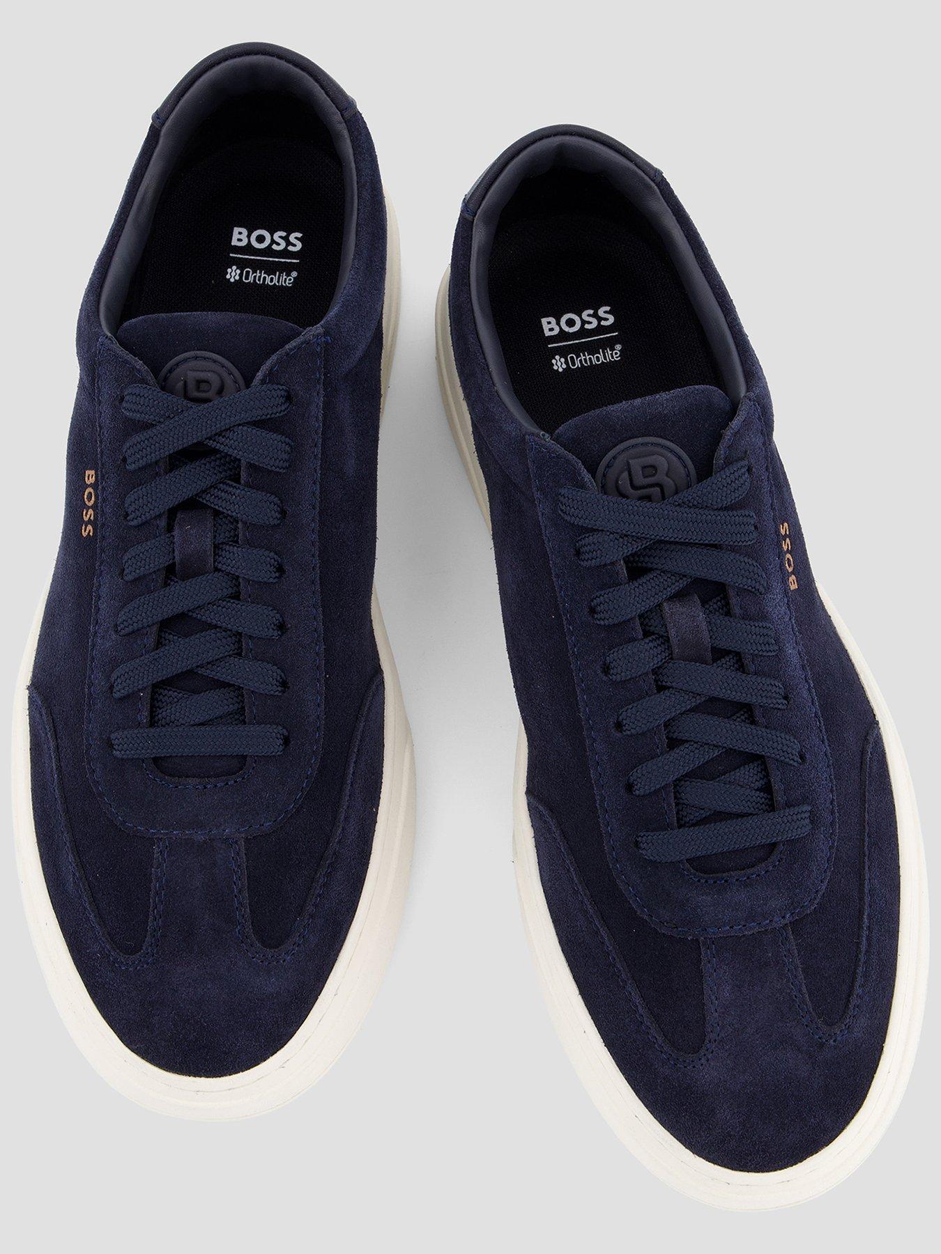 Image 3 of 7 of BOSS Kieran Tenn Suede Trainers - Navy