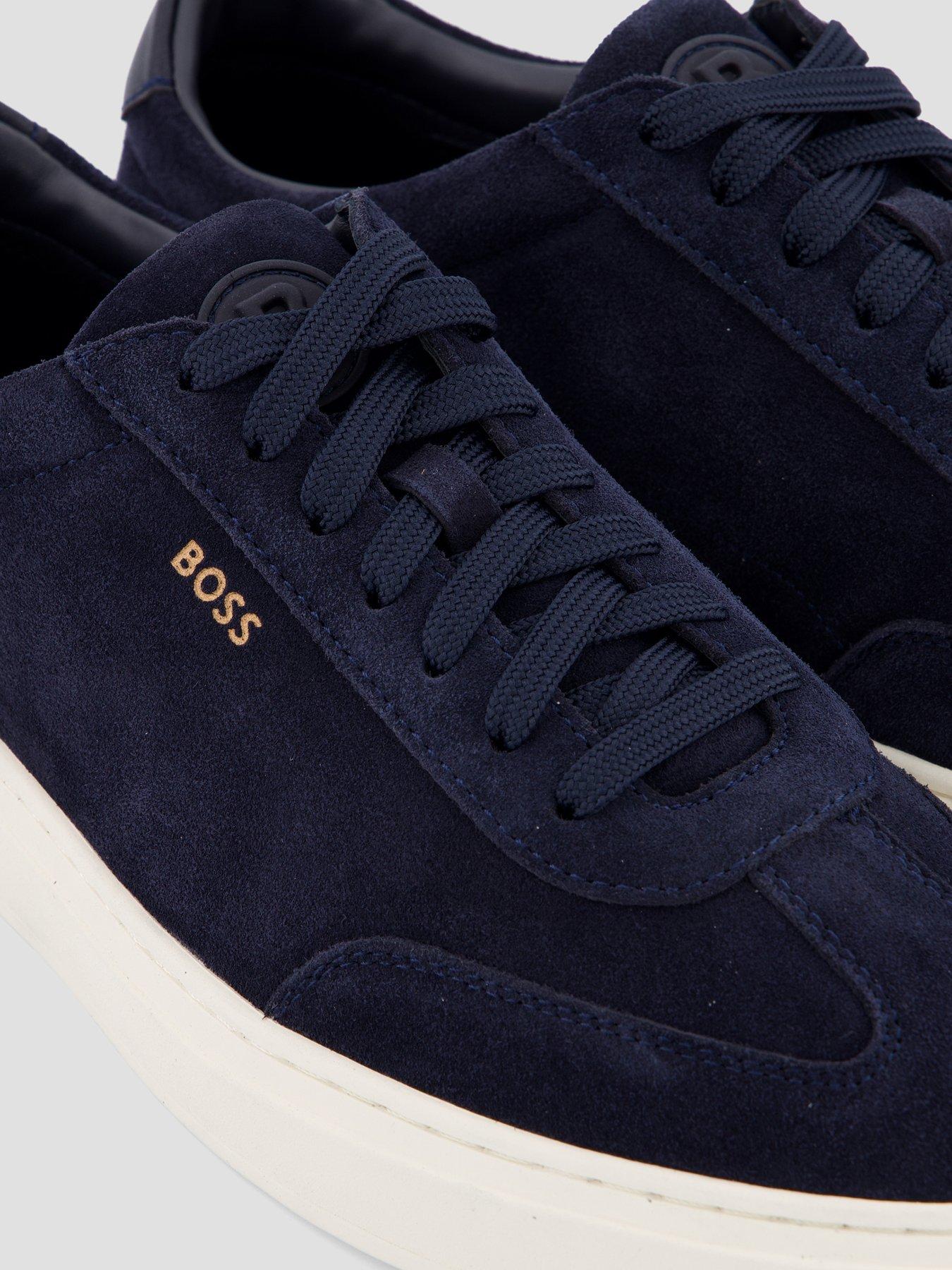 Image 5 of 7 of BOSS Kieran Tenn Suede Trainers - Navy