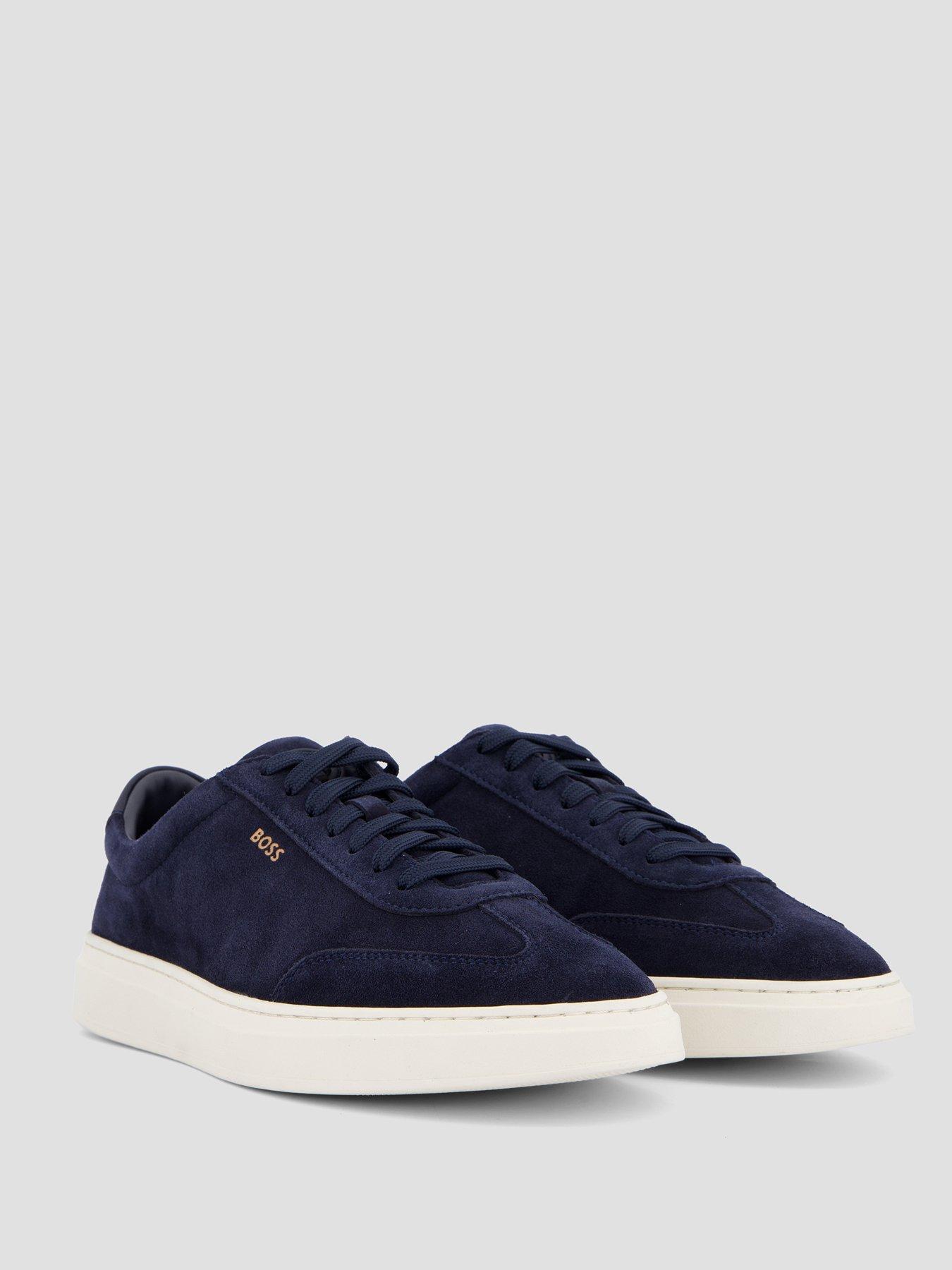 Image 6 of 7 of BOSS Kieran Tenn Suede Trainers - Navy