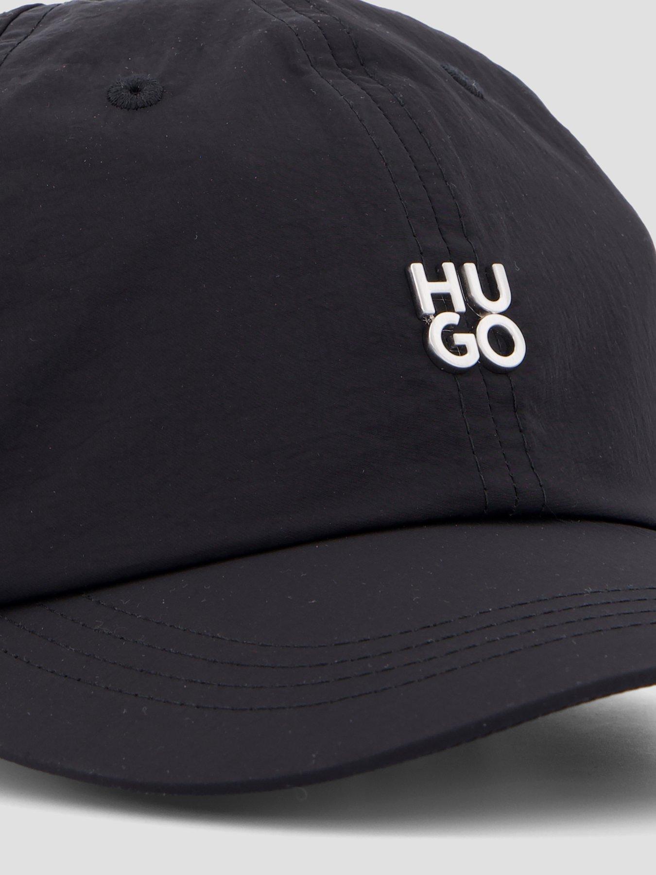 hugo-nickel-stacked-logo-baseball-cap-blackoutfit