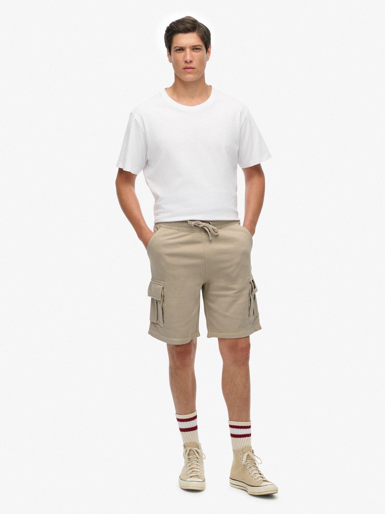 superdry-contrast-stitch-cargo-shorts-beigefront