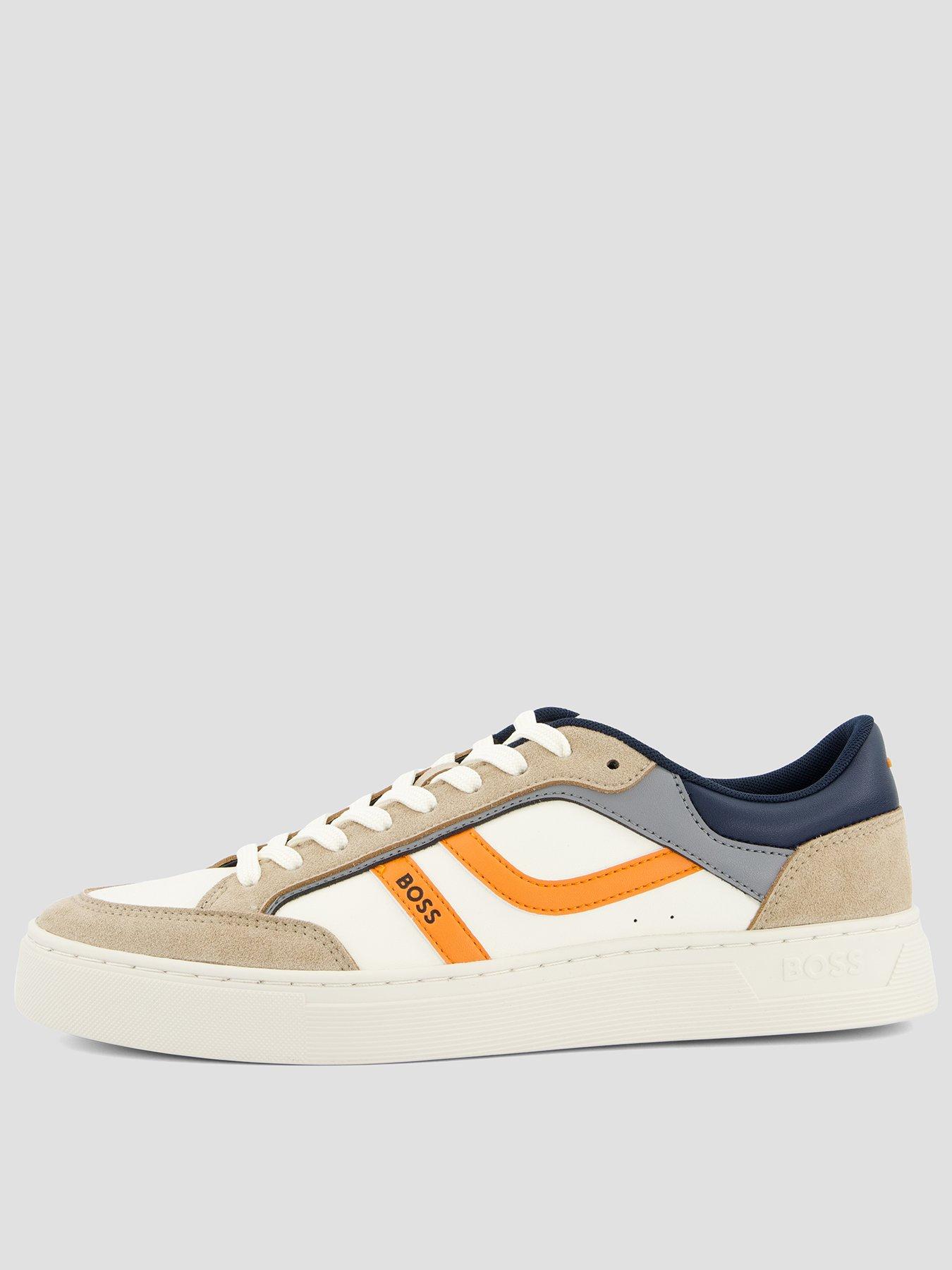 Image 1 of 7 of BOSS Orange Rhys_Tenn Pu Mix Trainers - Beige