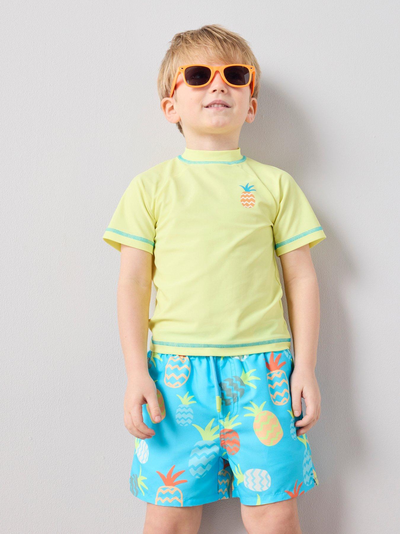 Image 1 of 7 of The Very Collection Boys Fruit Rash Vest and Swim Shorts Set - Multi
