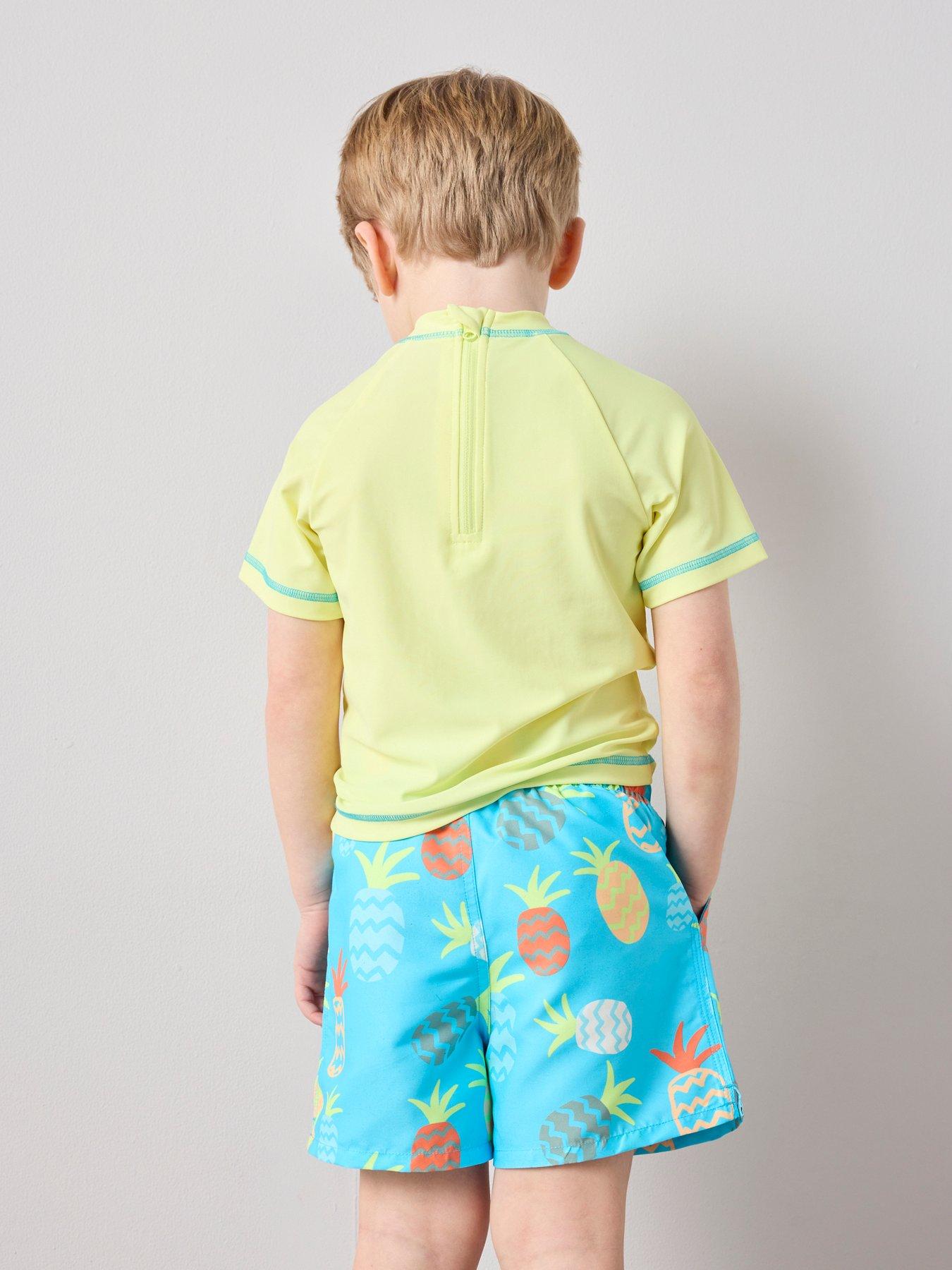 Image 2 of 7 of The Very Collection Boys Fruit Rash Vest and Swim Shorts Set - Multi