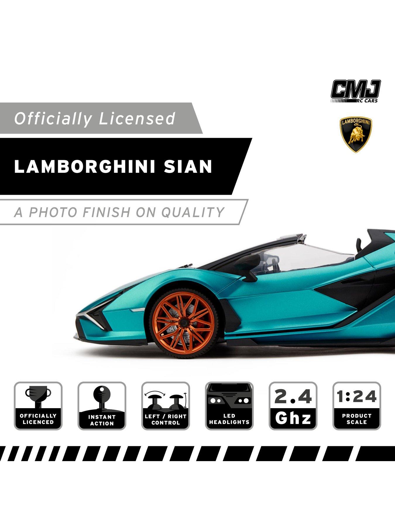 Image 2 of 8 of 1:24 Scale Lamborghini Si&aacute;n FKP 37 RC Car Blue