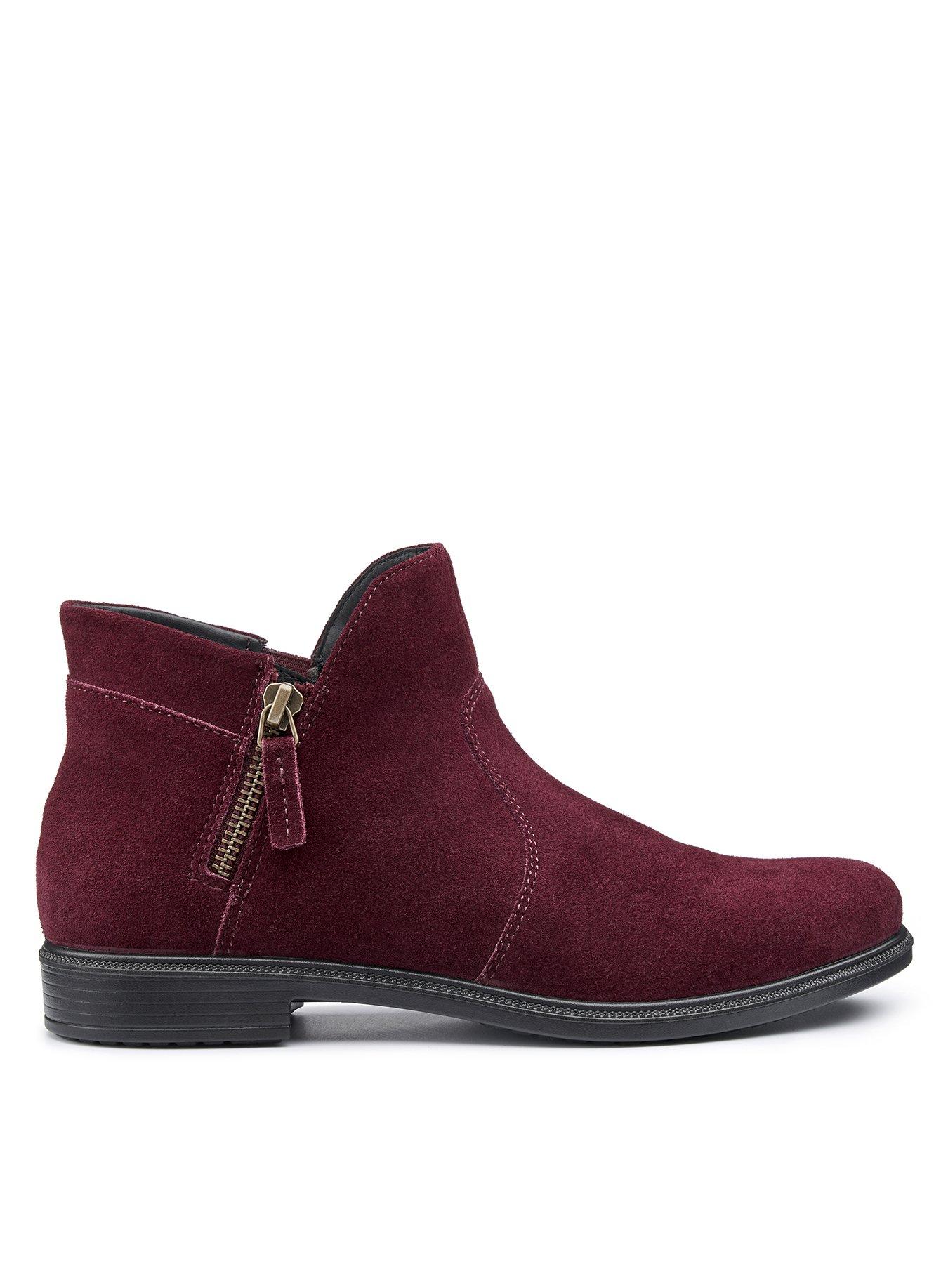 Hotter Ludlow Suede Boot - Maroon