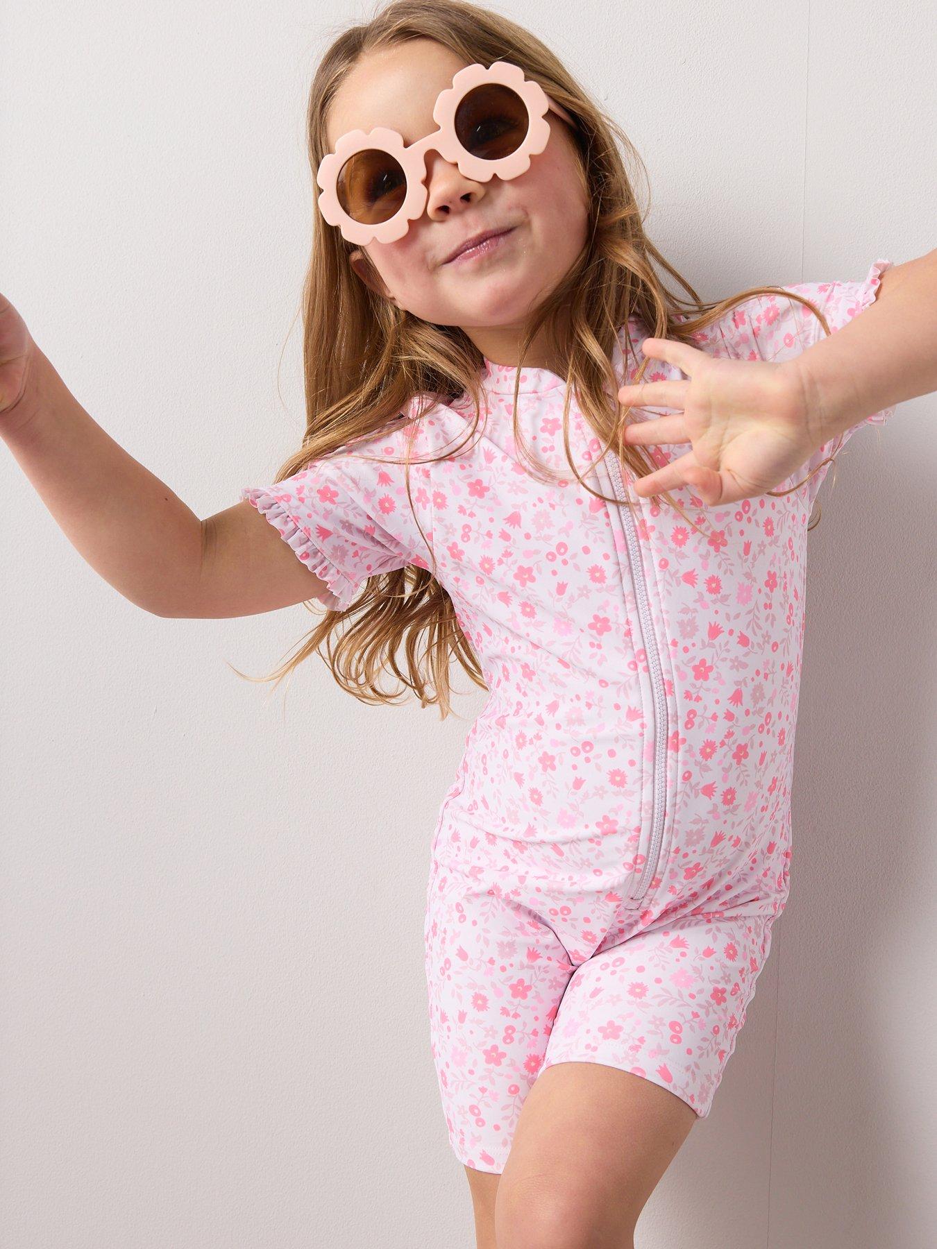 Image 1 of 6 of The Very Collection Toddler Sun Safe Floral Print Swimsuit - Multi