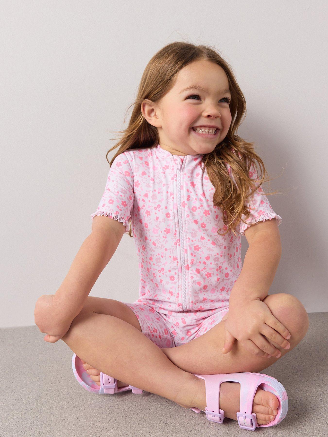 Image 6 of 6 of The Very Collection Toddler Sun Safe Floral Print Swimsuit - Multi