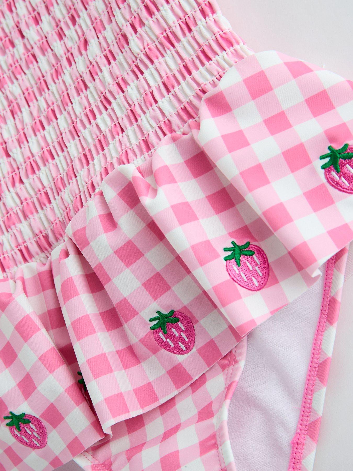 Image 5 of 5 of The Very Collection Toddler Girl Strawberry Swimsuit - Pink