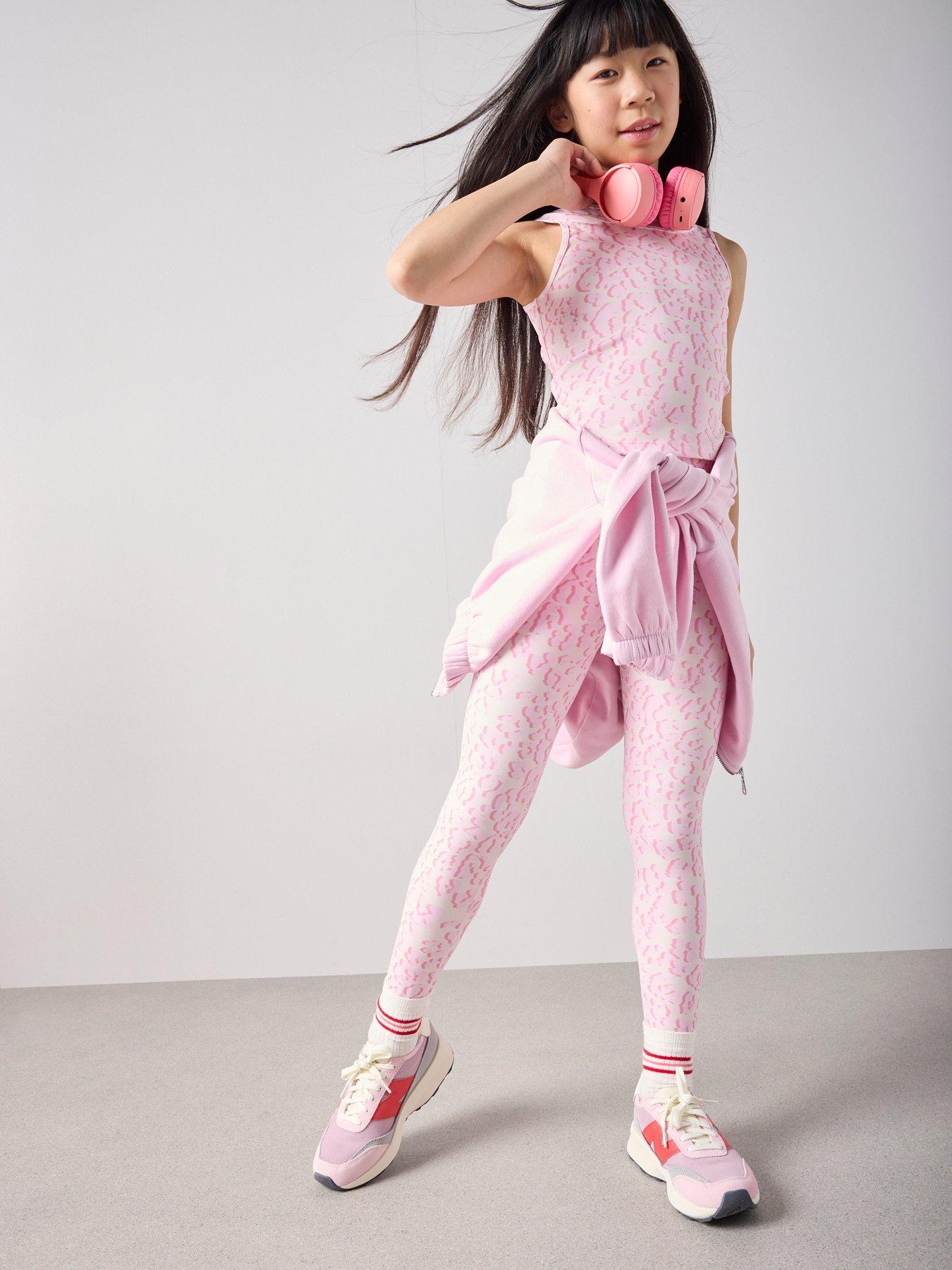 The Very Collection Girls Sports Double Strap Vest And Legging Set - Print