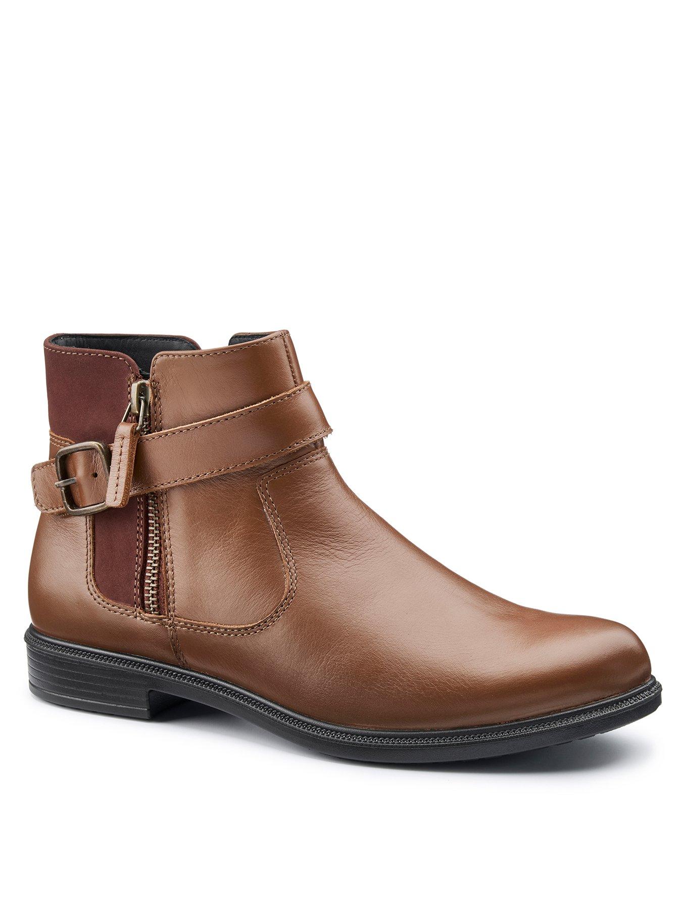 Image 2 of 4 of Hotter Kingston Wide Fit Leather Ankle Boot - Tan