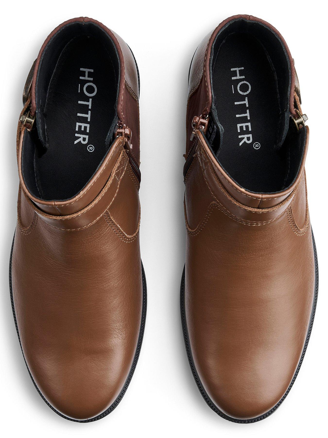 Image 4 of 4 of Hotter Kingston Wide Fit Leather Ankle Boot - Tan