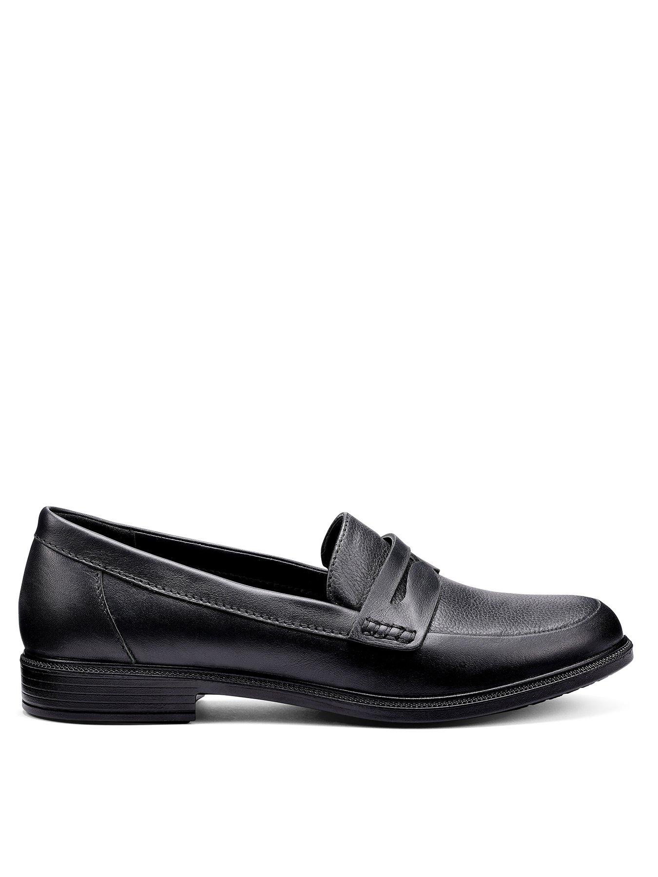 Hotter Dorset Wide Fit Leather Loafer - Black