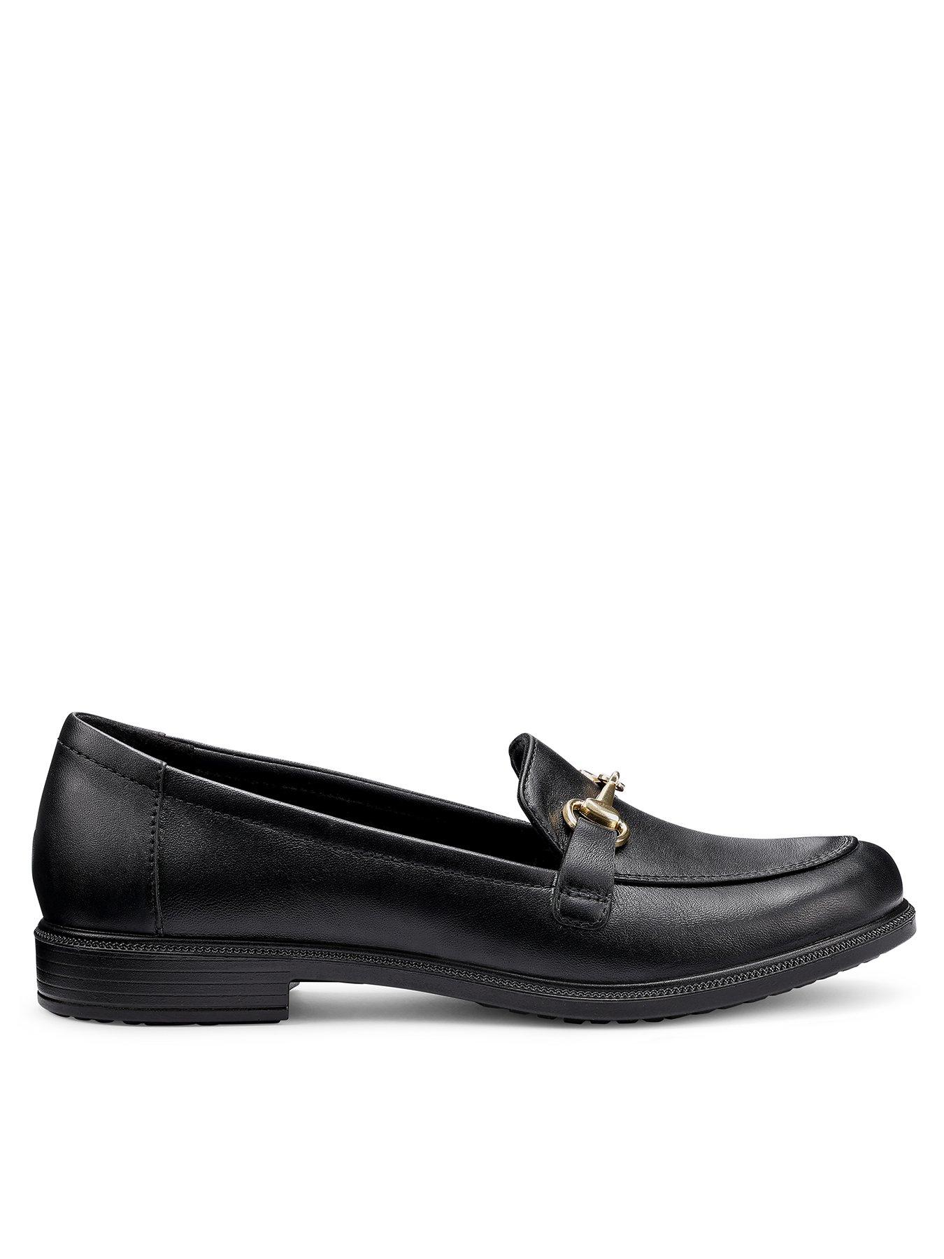 Hotter Clovelly Wide Fit Leather Loafer - Black