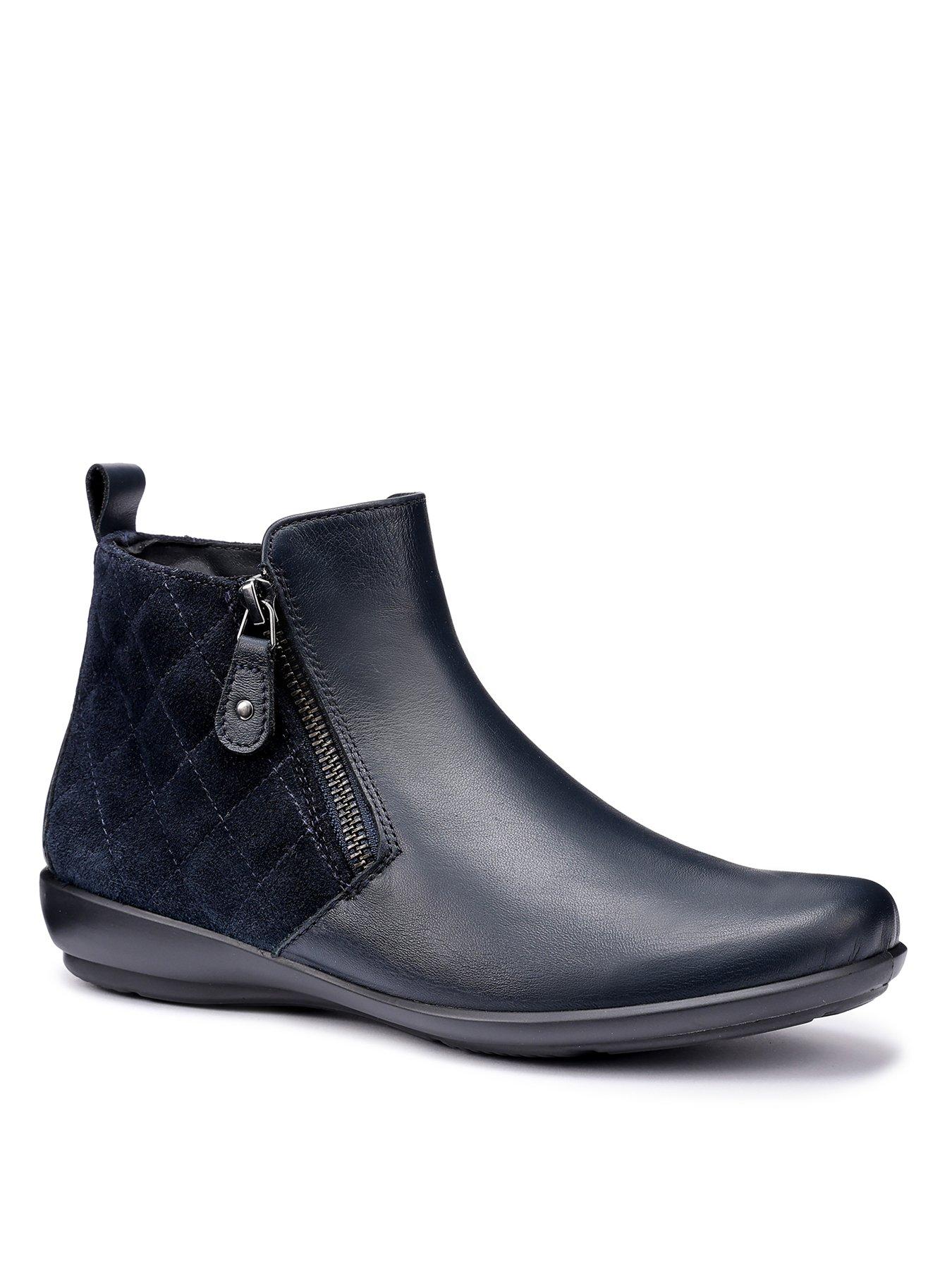 Image 2 of 4 of Hotter Winchester Leather Zip Ankle Boot - Navy
