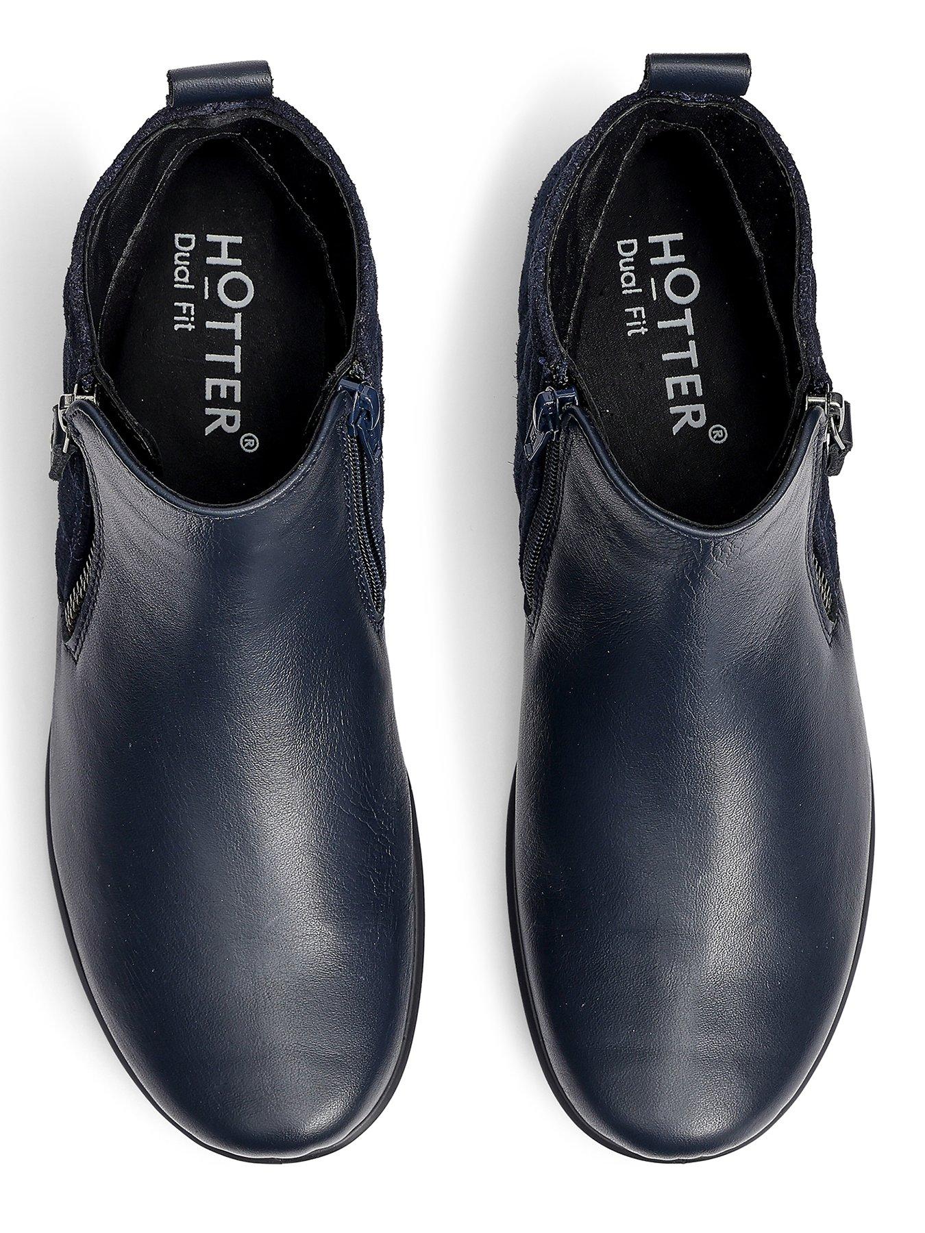 Image 4 of 4 of Hotter Winchester Leather Zip Ankle Boot - Navy